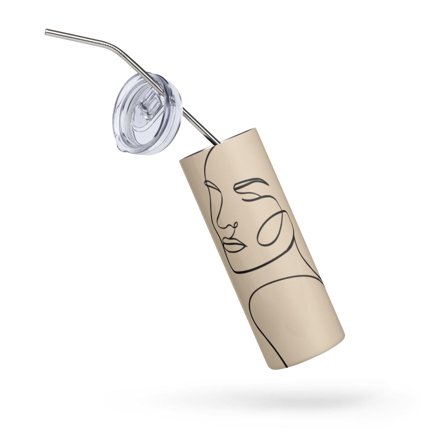 Mug isotherme inox - Gobelet en Acier Inoxydable – Mug de Voyage Durable Étanche Élégant - thermos gourde - Design Minimaliste, Calligraphie