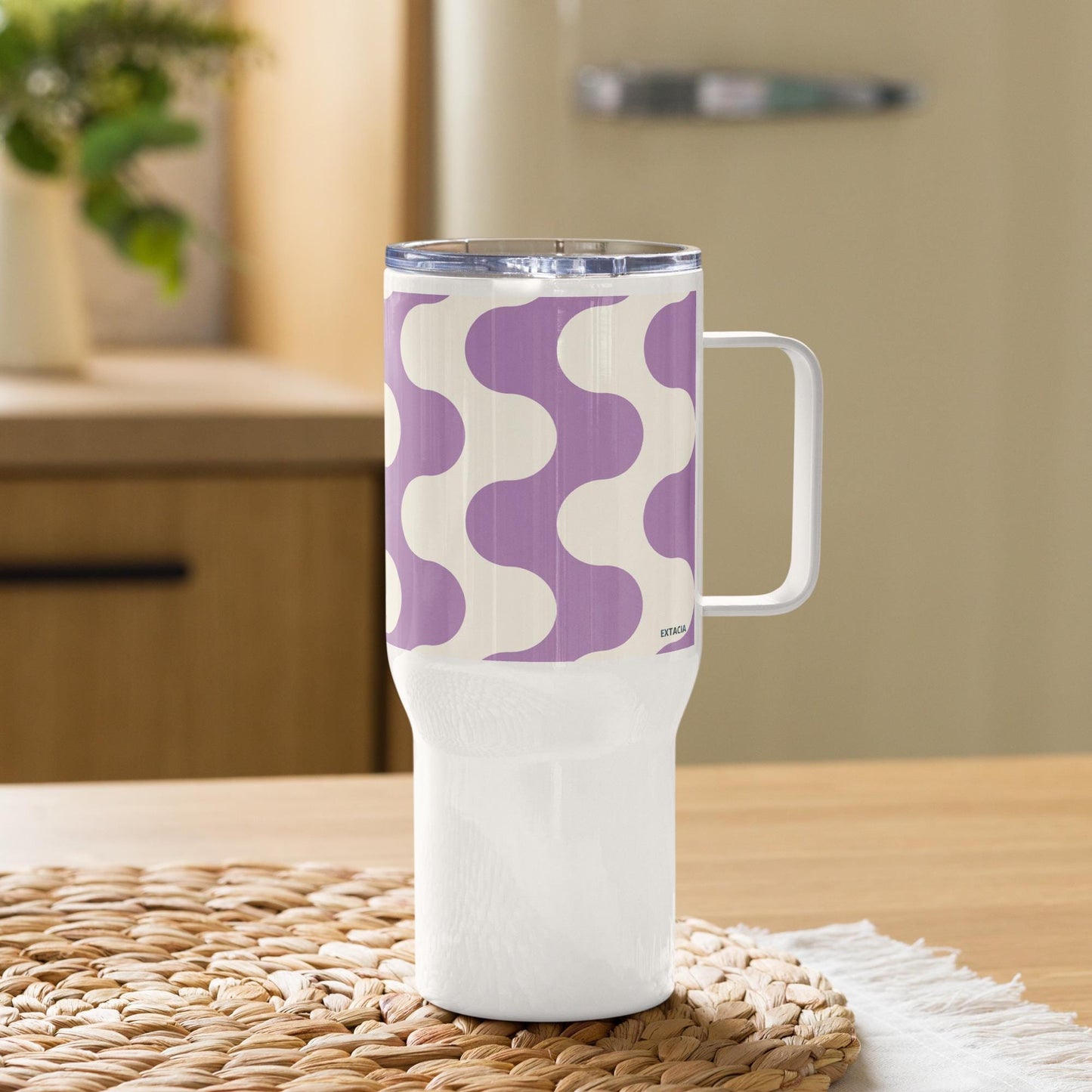 Mug Isotherme Inox - Mug de Voyage Isotherme en Acier Inoxydable avec Anse â Design Graphique - THERMOS, gobelet - Durable, LĂ©ger, Ătanche