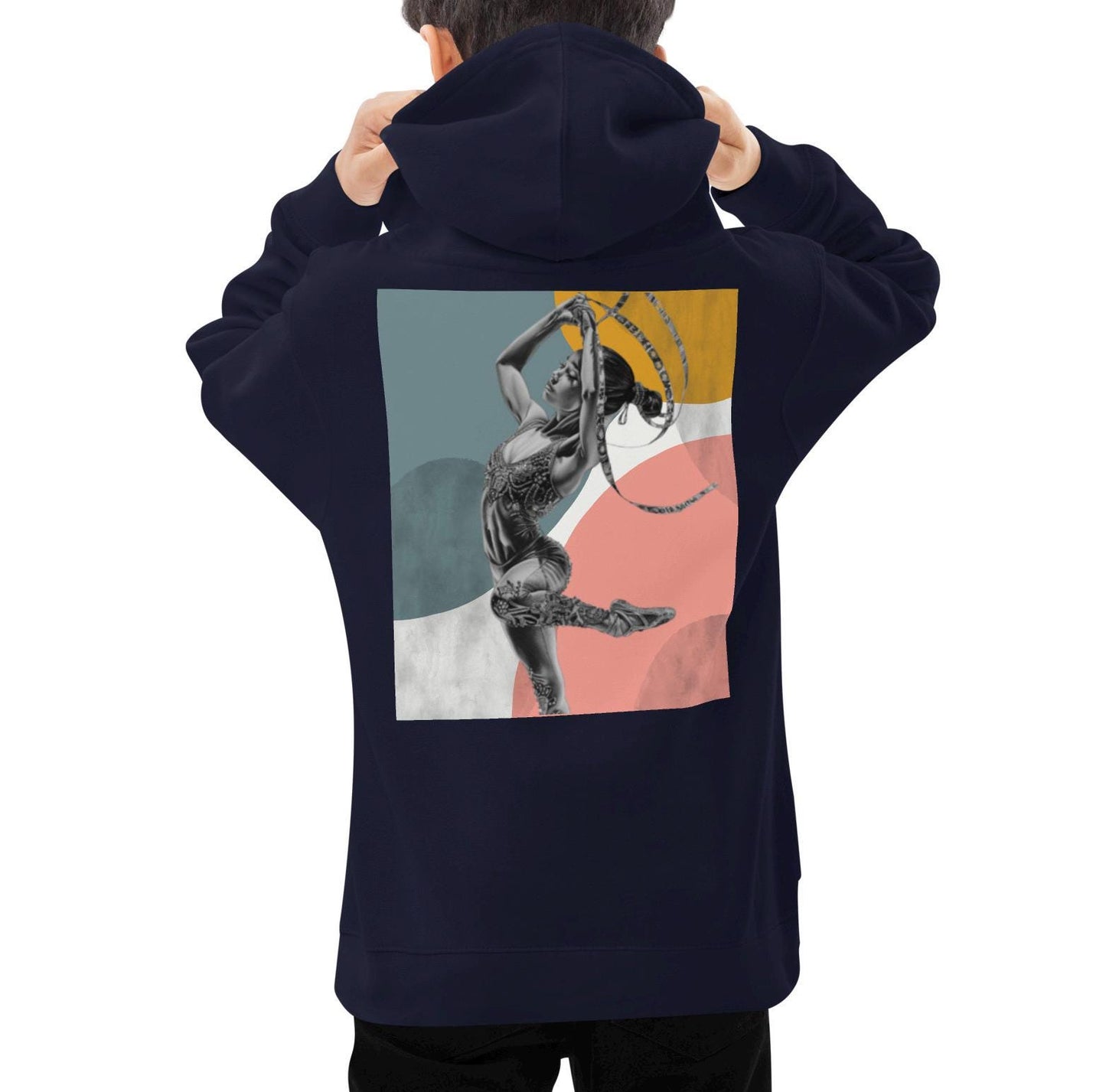 Sweat à capuche pour petite fille – Bleu, Jaune, Rose – Coton-mélange, motif imprimé, pull chaud & doux – Motif Gymnaste Danseuse