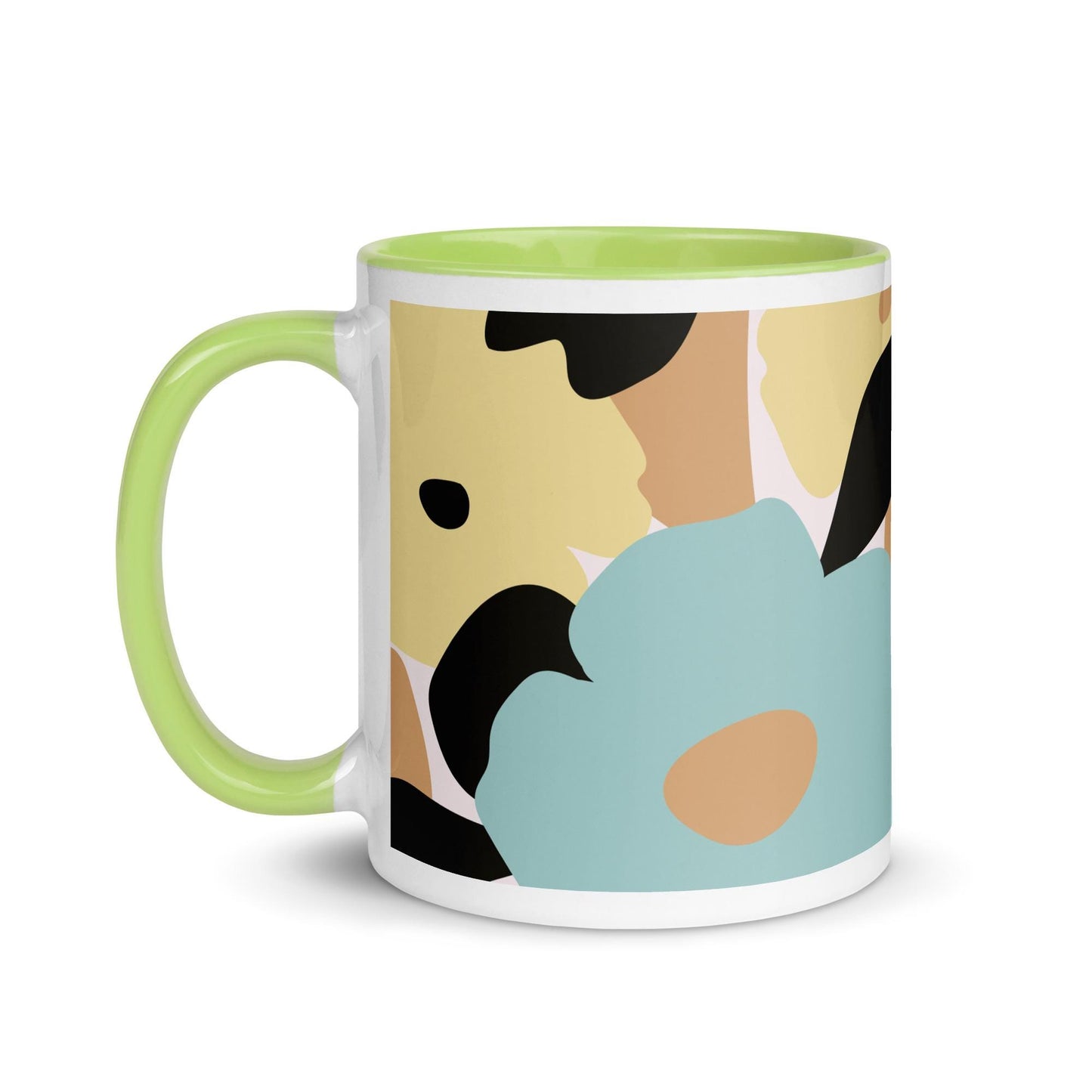 Mug à Intérieur Coloré – Tasse en Céramique Élégante - Design Florale - Café, Thé, Chocolat - cuisine, cadeau, anniversaire, bureau