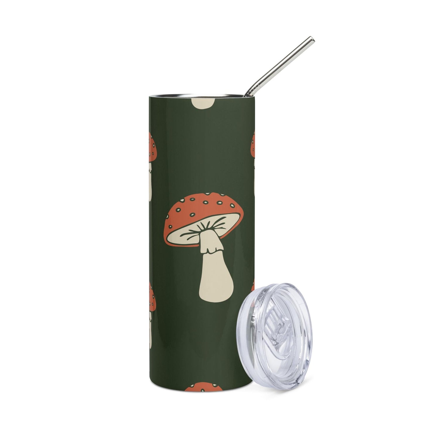 Mug isotherme inox - Gobelet en Acier Inoxydable – Mug de Voyage Durable, Étanche et Élégant - Cadeau Design Minimaliste Champignons