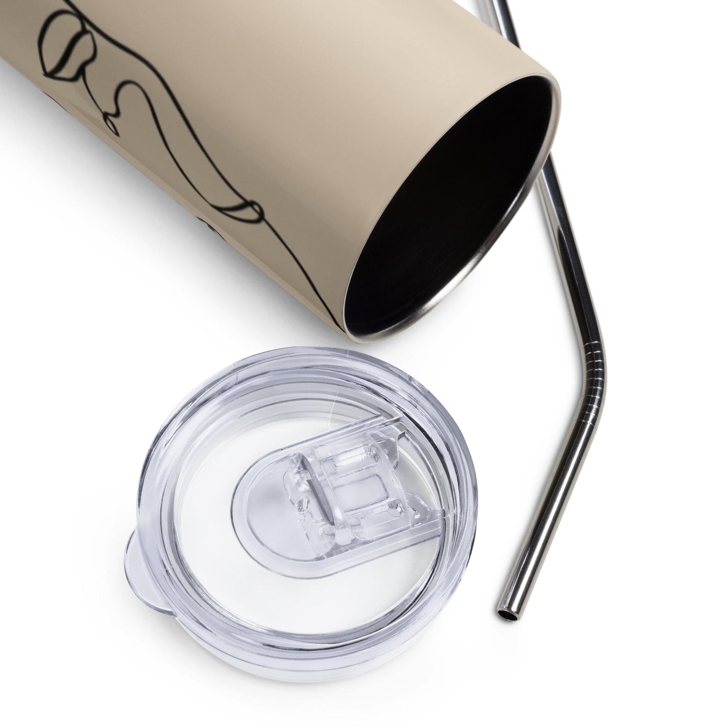 Mug isotherme inox - Gobelet en Acier Inoxydable – Mug de Voyage Durable Étanche Élégant - thermos gourde - Design Minimaliste, Calligraphie