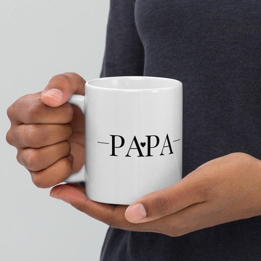 Mug en Céramique - design Mention PAPA – 11, 15 et 20 oz - Tasse Personnalisable - cadeau, bureau, déco cuisine anniversaire fêtes des pères