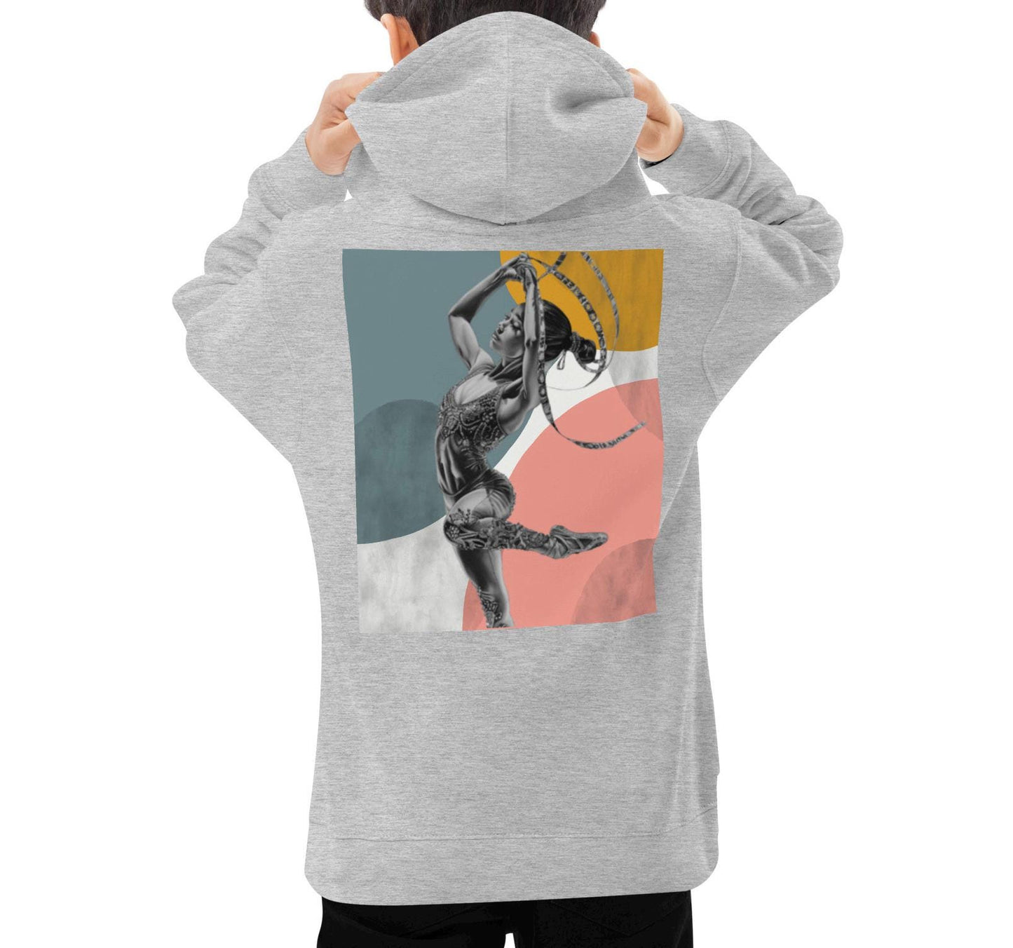 Sweat à capuche pour petite fille – Bleu, Jaune, Rose – Coton-mélange, motif imprimé, pull chaud & doux – Motif Gymnaste Danseuse