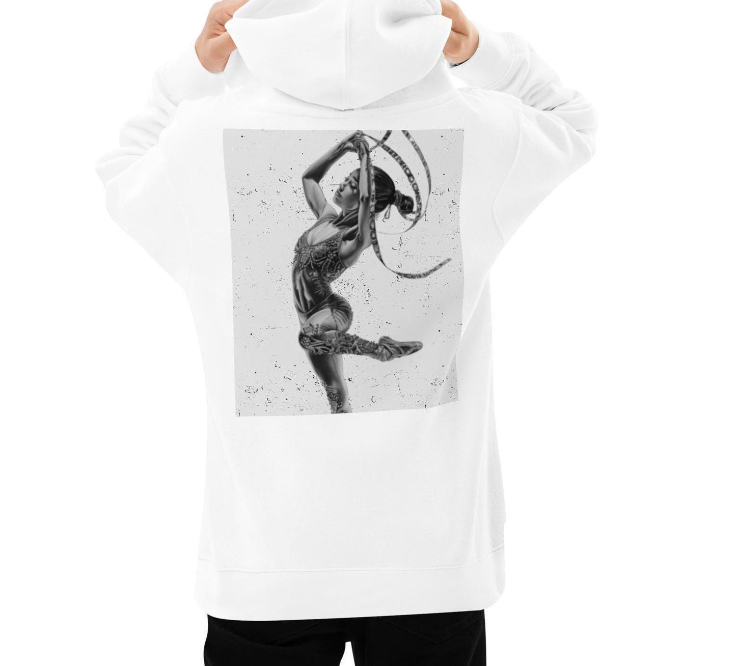 Sweat à capuche pour petite fille – Gris Cendre – Coton-mélange, motif imprimé, pull chaud & doux – Motif Gymnaste Danseuse