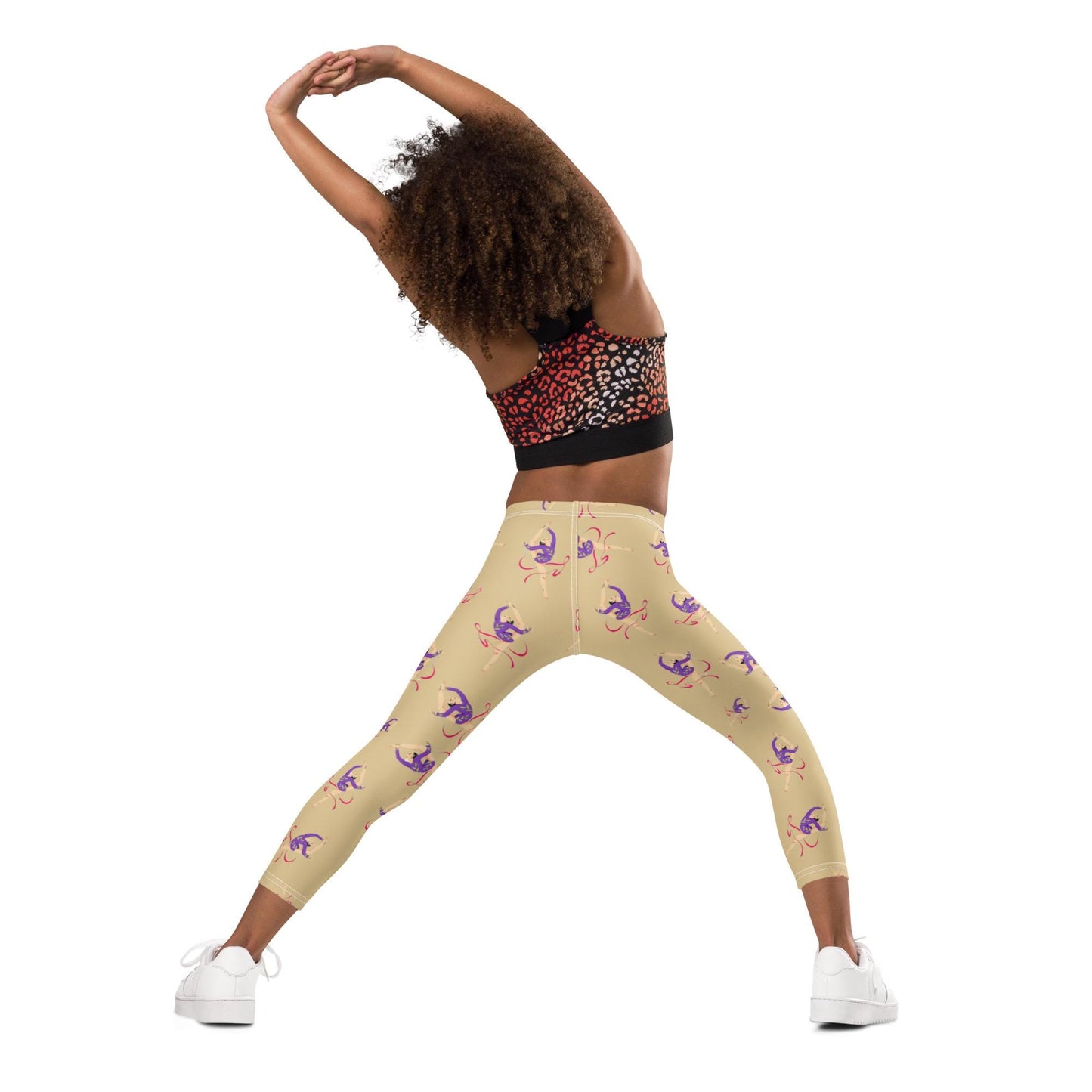 Legging pour petite fille – Jaune Citron – Doux, extensible, toutes saisons – Motif Gymnaste Danseuse