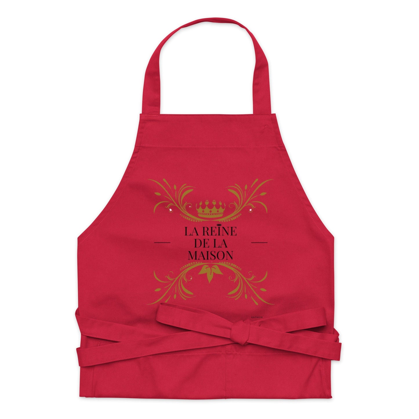 Tablier pour Femme 100 % Coton Bio – "La Reine de la maison" - écologique et élégant, Cadeau BBQ, Accessoire cuisine