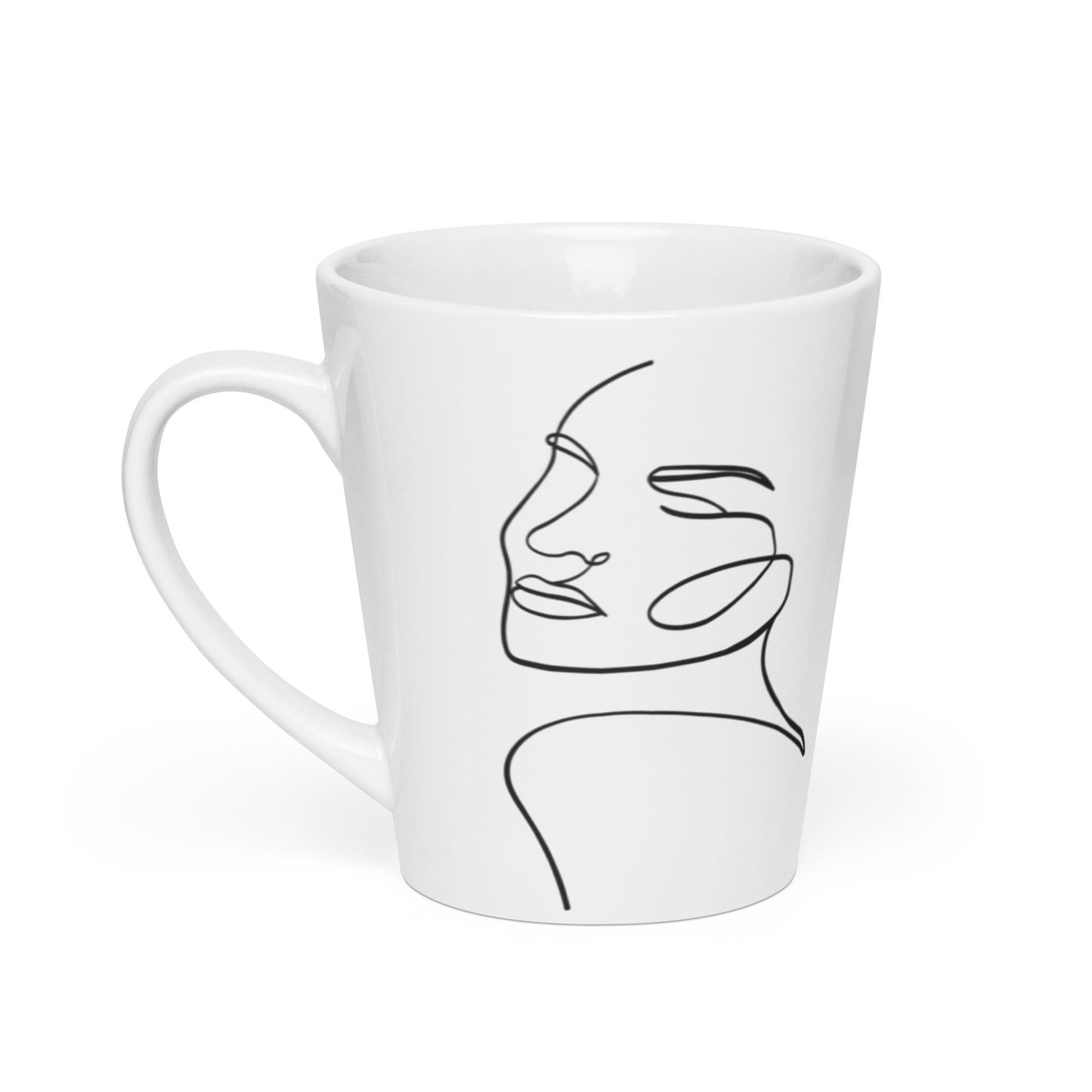 Mug à café en Céramique Blanche - Tasse 12 oz - Élégante, Ergonomique – Bureau, Cuisine, Maison, Cadeau - Design minimaliste Calligraphie