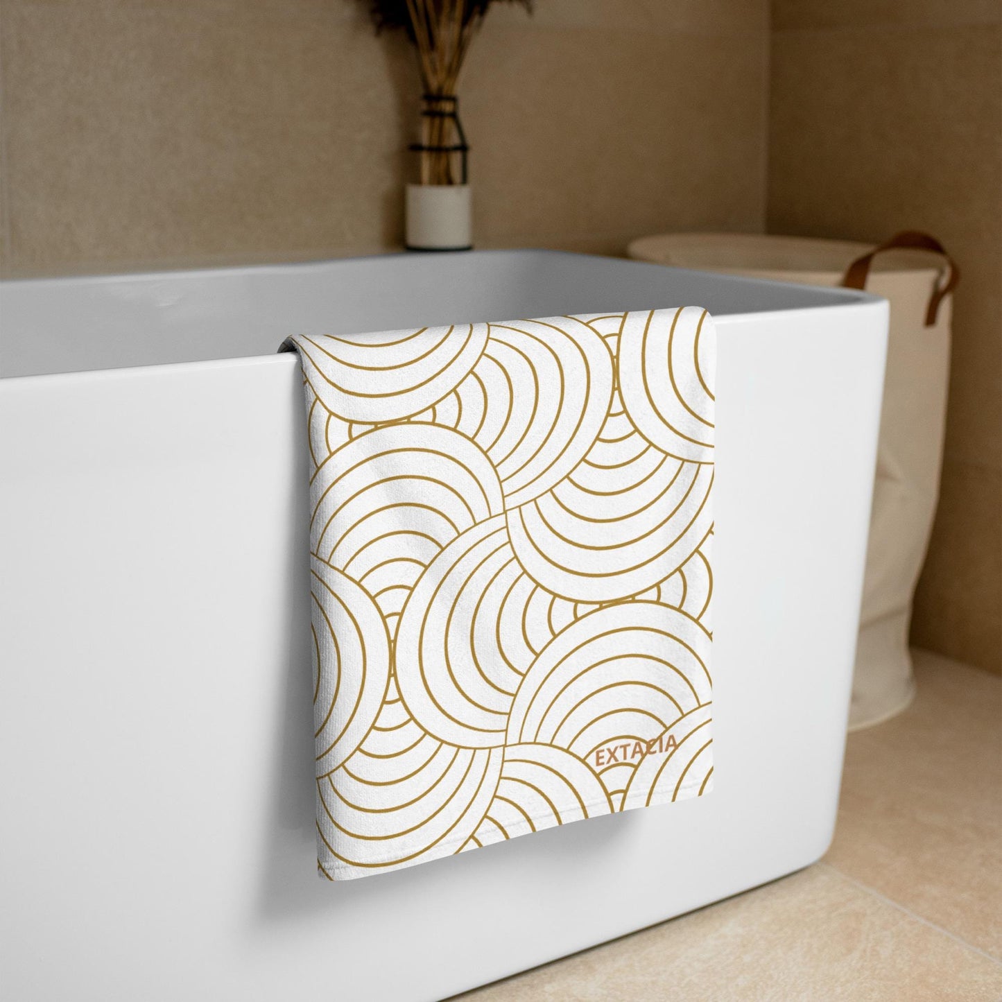 Serviette de Bain en Coton – Serviette de plage - Douce, Absorbante et Compacte - Voyage, Sport, Piscine surf - Design Minimaliste Graphique