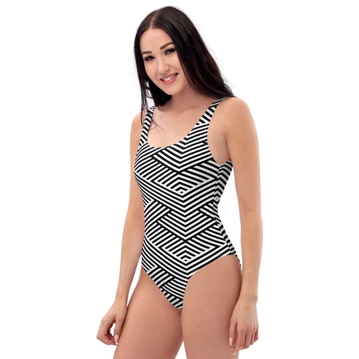 Maillot de Bain une Pièce pour Femme – Élégant et Confortable - Plage, Piscine, Vacances, bain, surf - Cadeau - Design Minimaliste Graphique