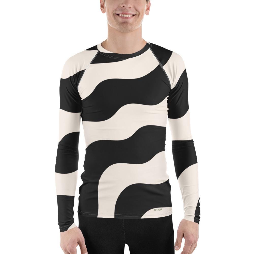 Rash Guard pour Homme en Polyester Recyclé – T-shirt de Compression à manches longues - Durable et écoresponsable, Anti-UV, Séchage Rapide