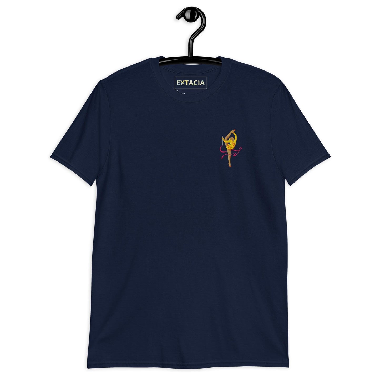 T-shirt à Col Rond 100% Coton pour Femme - Motif brodé - Doux Confortable, Urbain, cadeau coach sport - Design Danseuse, Gymnaste