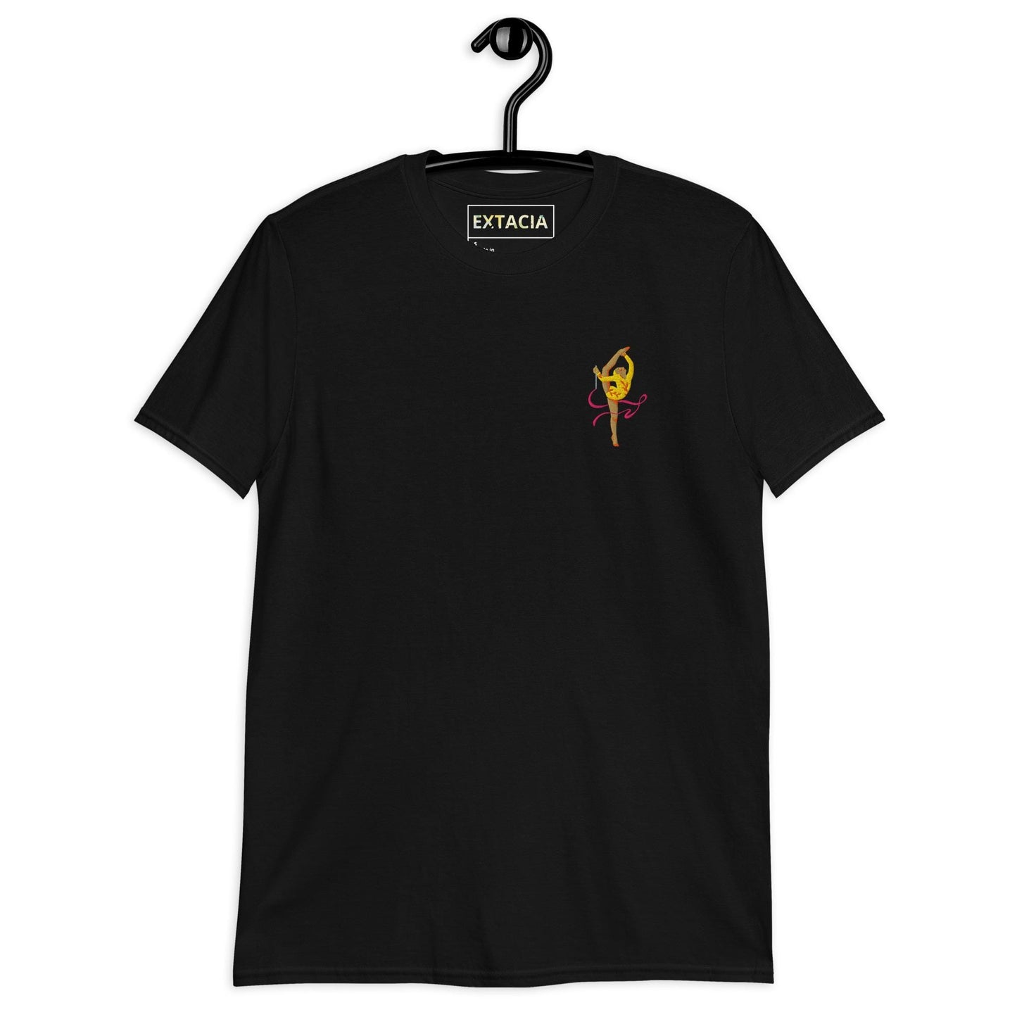 T-shirt à Col Rond 100% Coton pour Femme - Motif brodé - Doux Confortable, Urbain, cadeau coach sport - Design Danseuse, Gymnaste
