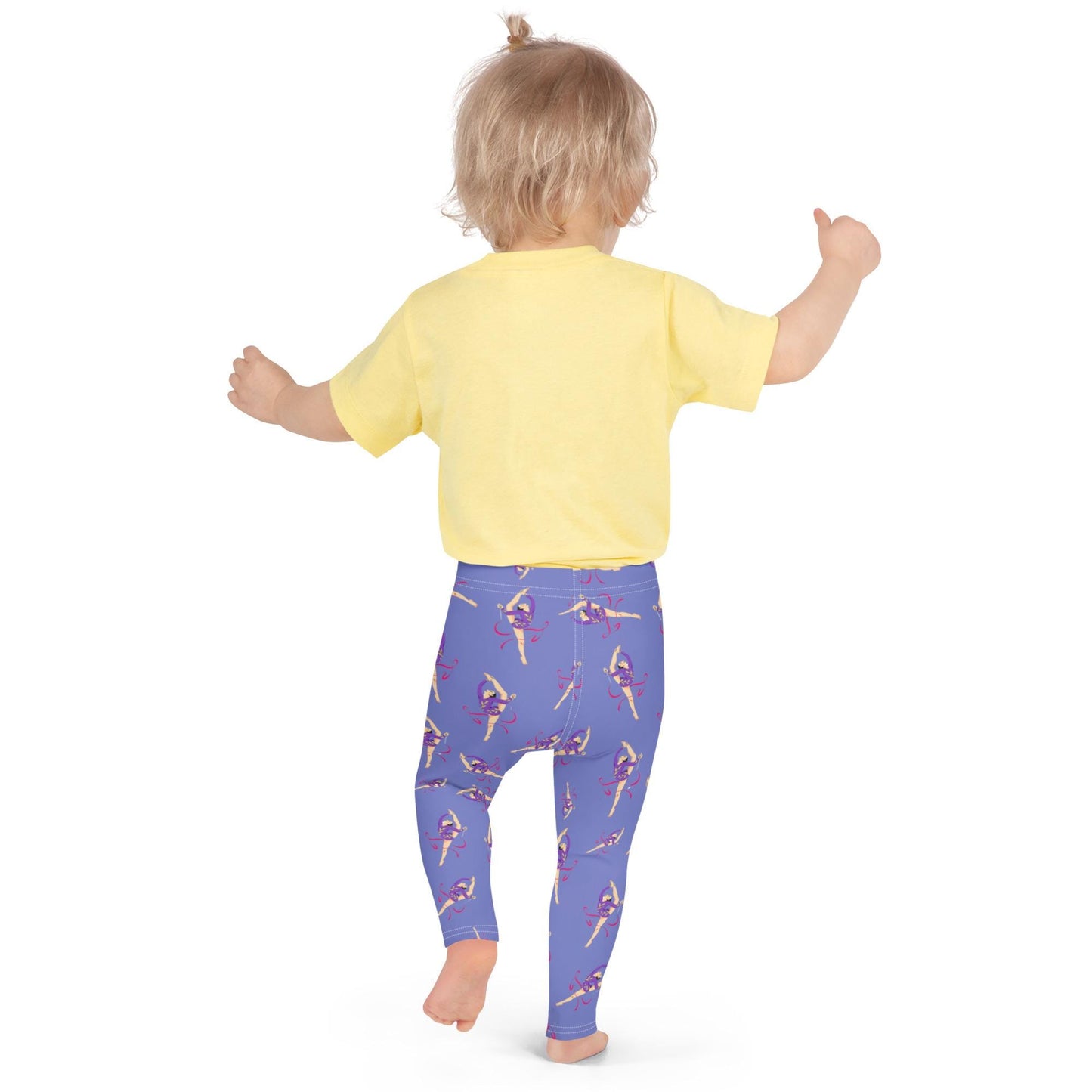 Legging pour petite fille – Lavande – Doux, extensible, toutes saisons – Motif Gymnaste Danseuse