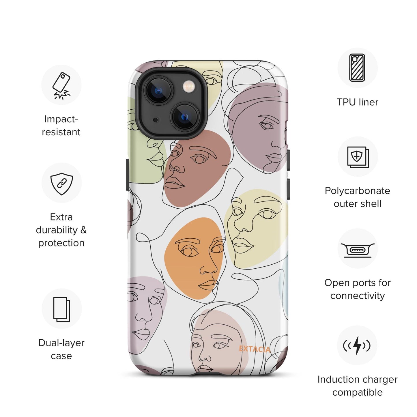 Coque d'iPhone® rigide à Double Couche – Protection Anti-Choc et Élégante, Compatible avec Plusieurs Modèles - cadeau, anniversaire, noël