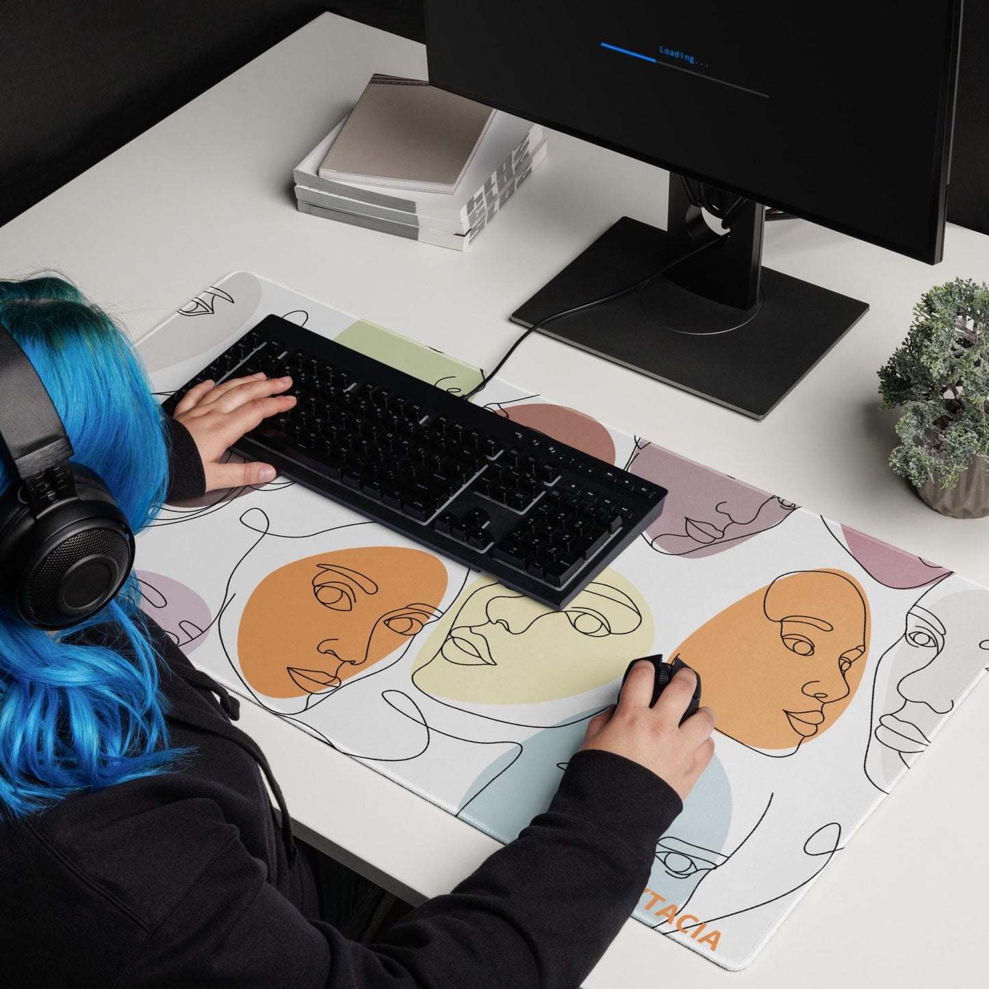 Tapis de Souris Gaming XXL - design minimaliste - surface lisse, base antidérapante, grand format, confortable, durable - Accessoire bureau