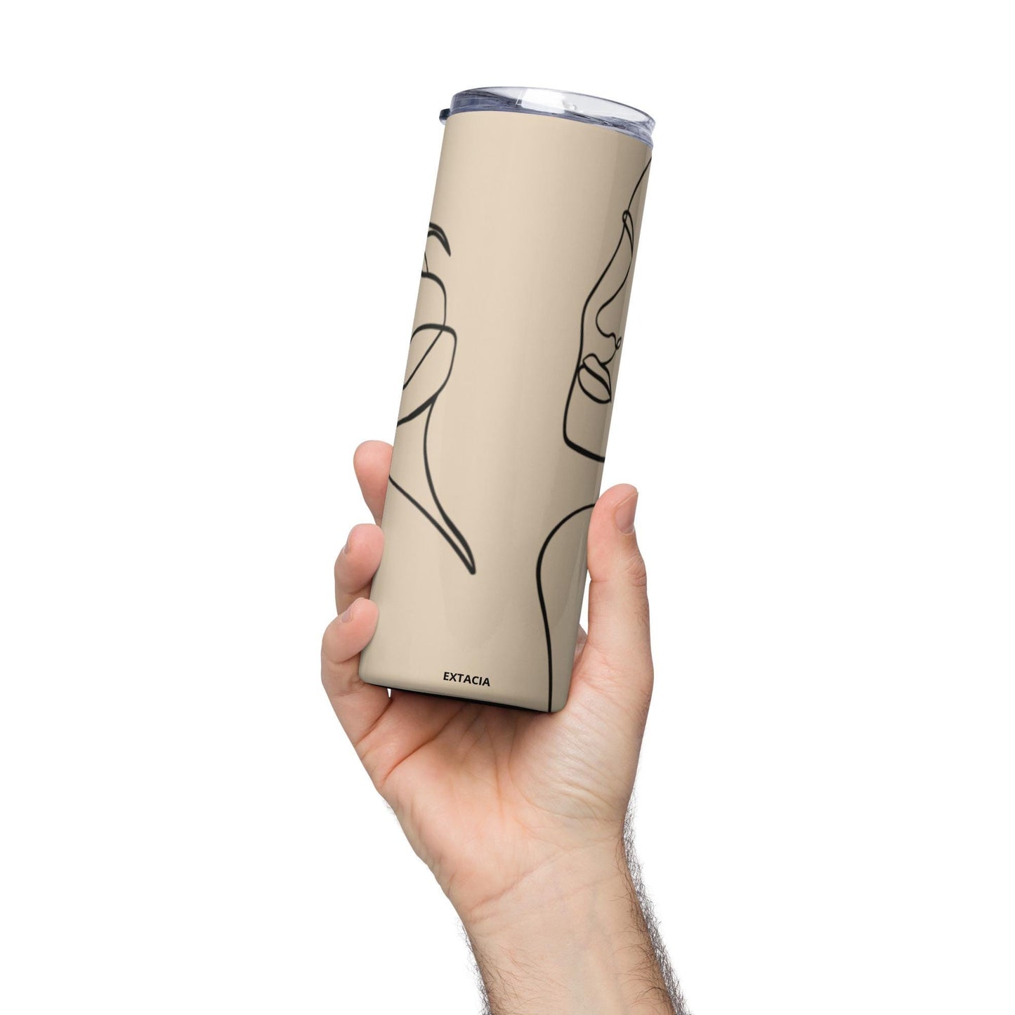 Mug isotherme inox - Gobelet en Acier Inoxydable – Mug de Voyage Durable Étanche Élégant - thermos gourde - Design Minimaliste, Calligraphie