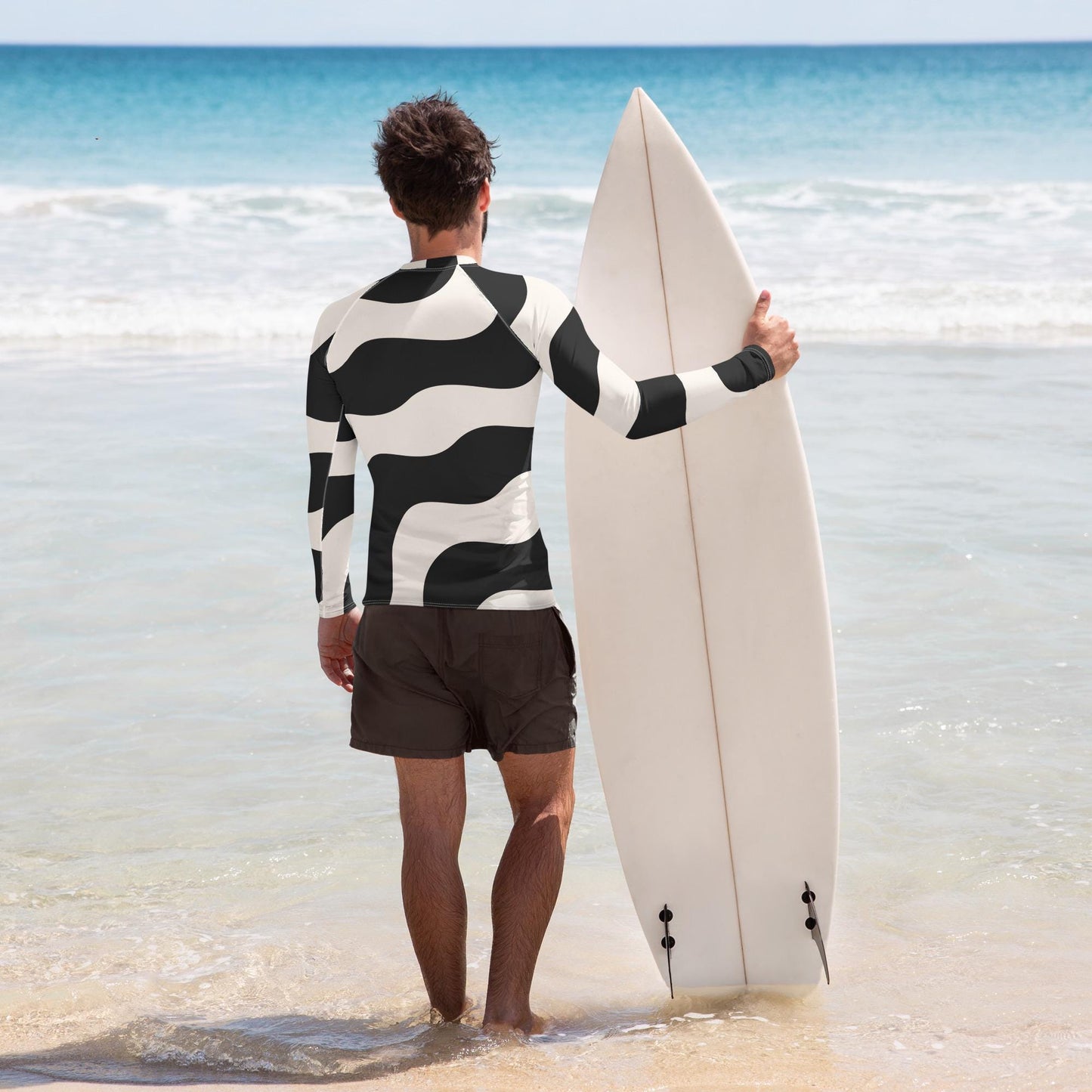 Rash Guard pour Homme en Polyester Recyclé – T-shirt de Compression à manches longues - Durable et écoresponsable, Anti-UV, Séchage Rapide