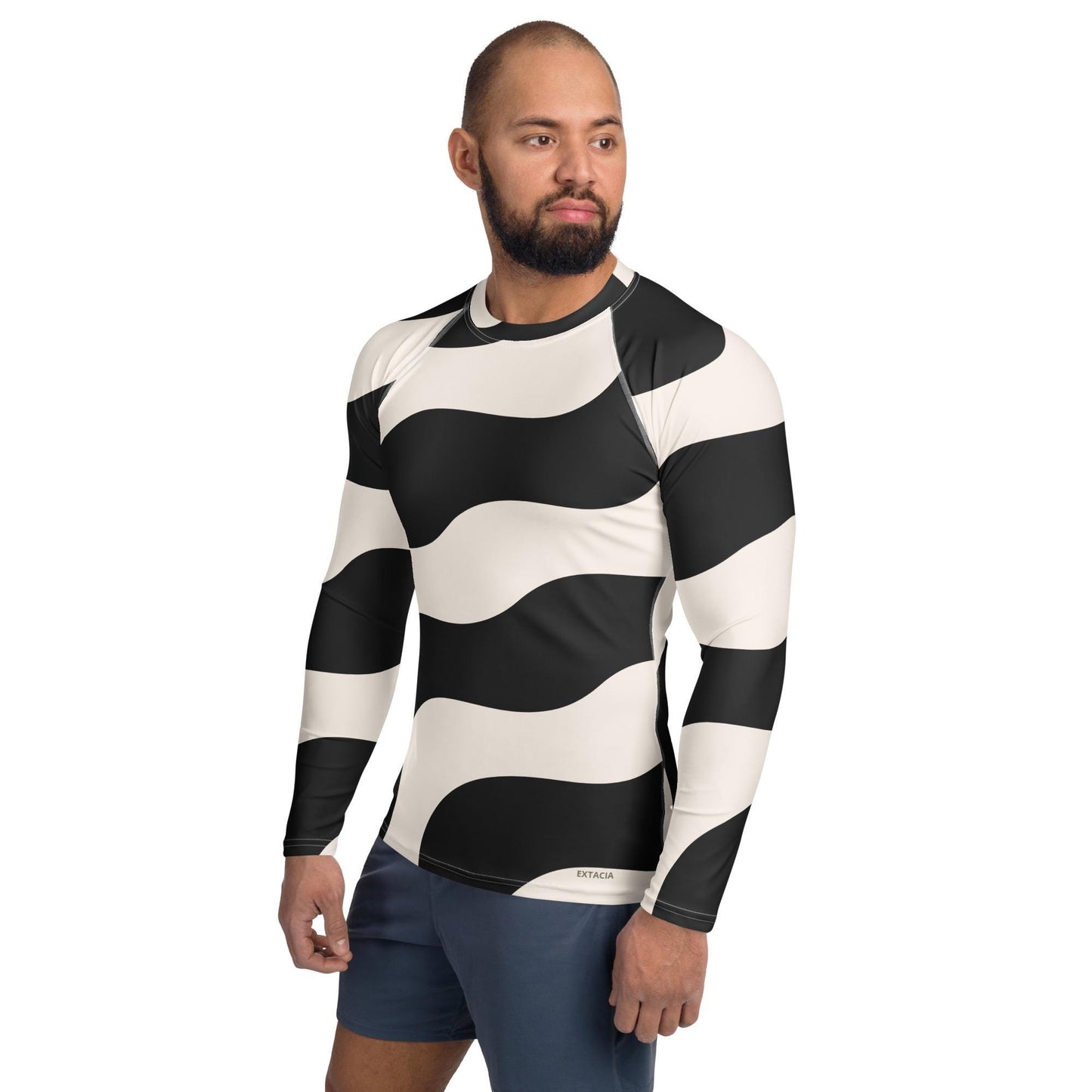 Rash Guard pour Homme en Polyester Recyclé – T-shirt de Compression à manches longues - Durable et écoresponsable, Anti-UV, Séchage Rapide