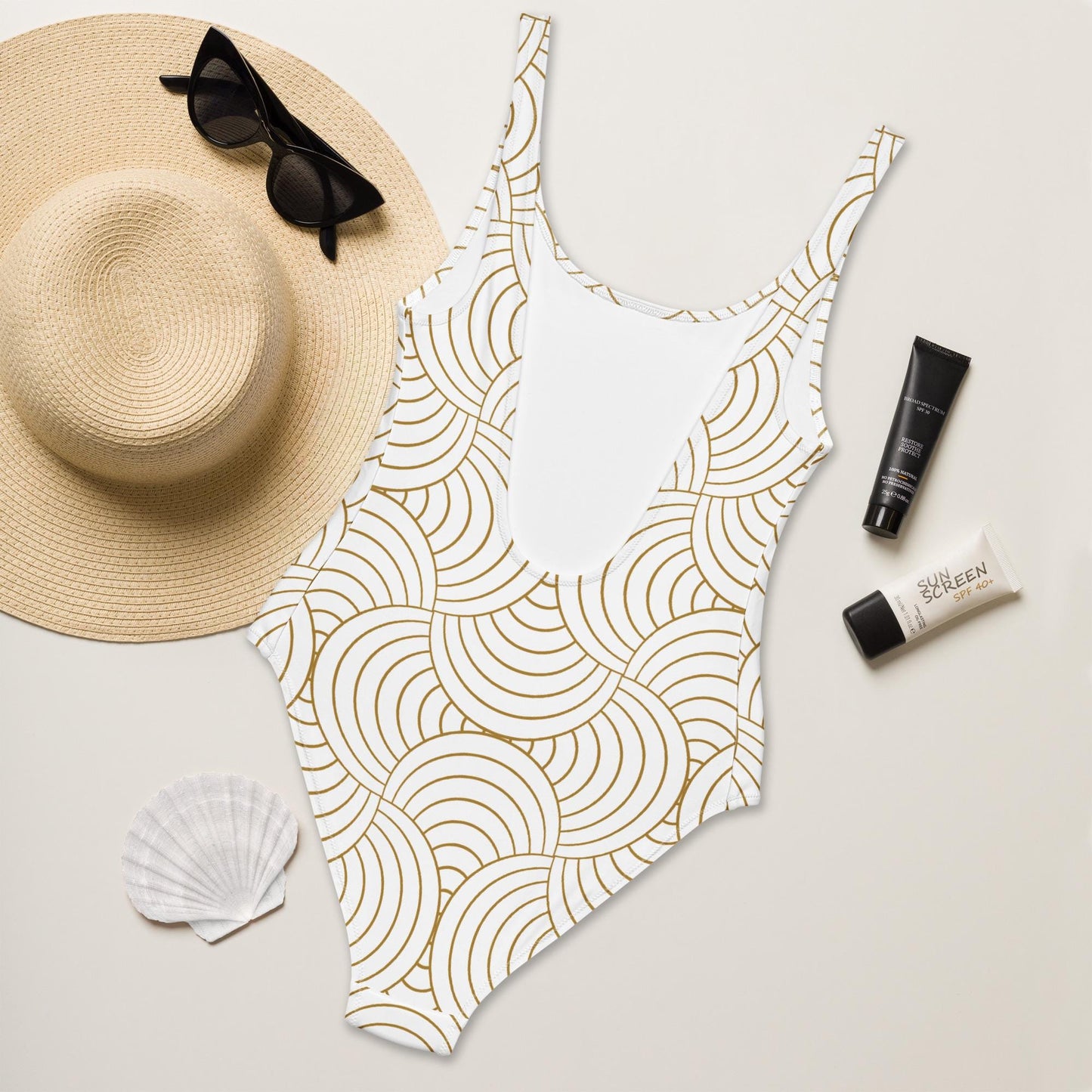 Maillot de Bain une Pièce pour Femme – Élégant et Confortable - Plage, Piscine, Vacances, bain, surf - Cadeau - Design Minimaliste Graphique
