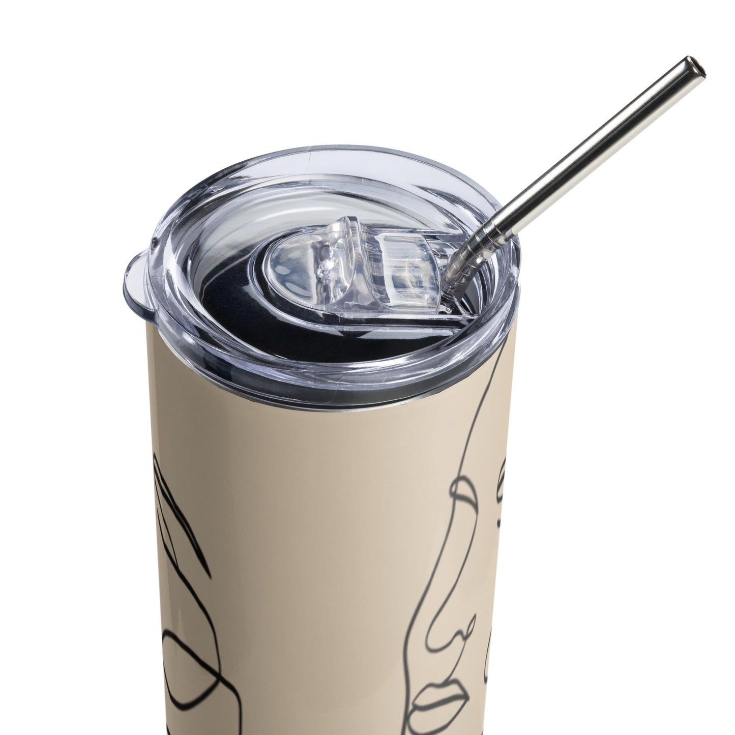 Mug isotherme inox - Gobelet en Acier Inoxydable – Mug de Voyage Durable Étanche Élégant - thermos gourde - Design Minimaliste, Calligraphie