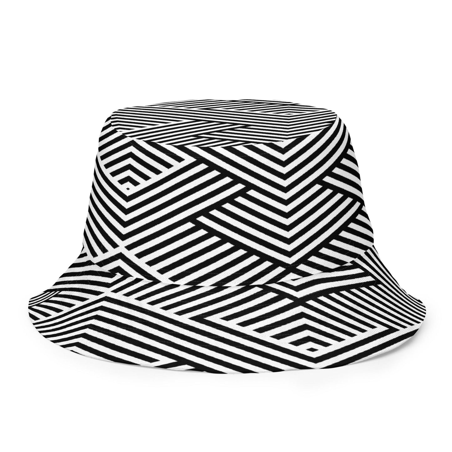 Bob réversible unisexe - Blanc et Noir – Léger, respirant et 2-en-1 – Graphique Minimaliste