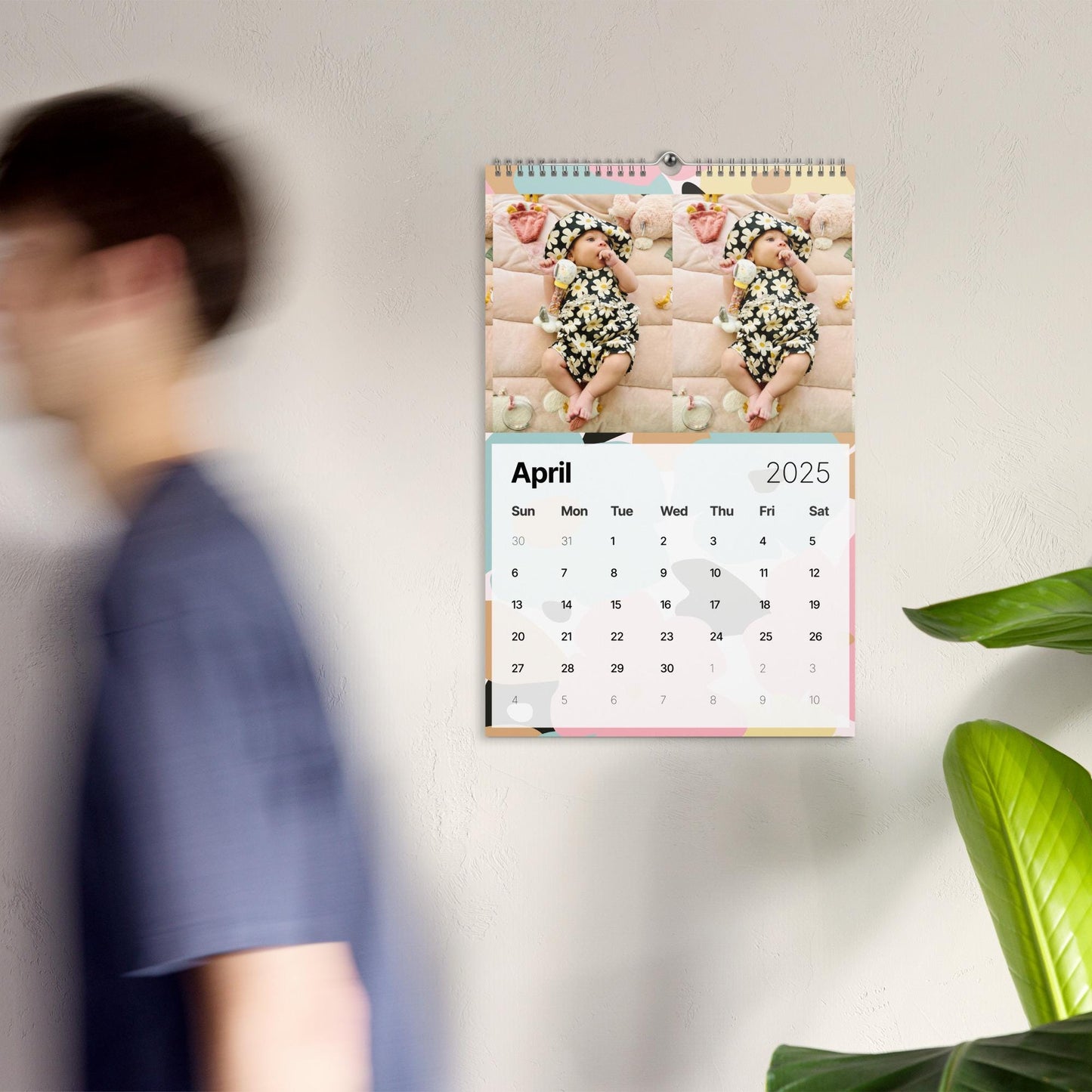 Calendrier Mural Personnalisable – imprimé simple et/ou personnalisé - cadeau romantique, anniversaire, famille, fête des mères, pères