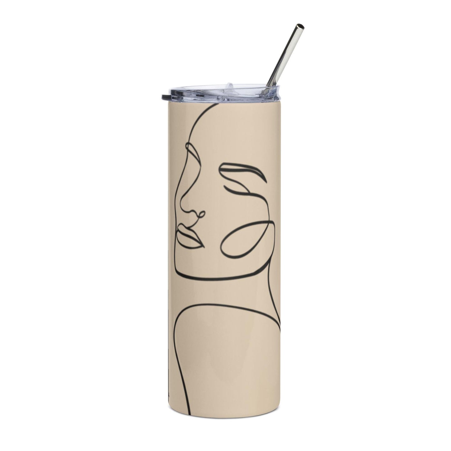 Mug isotherme inox - Gobelet en Acier Inoxydable – Mug de Voyage Durable Étanche Élégant - thermos gourde - Design Minimaliste, Calligraphie