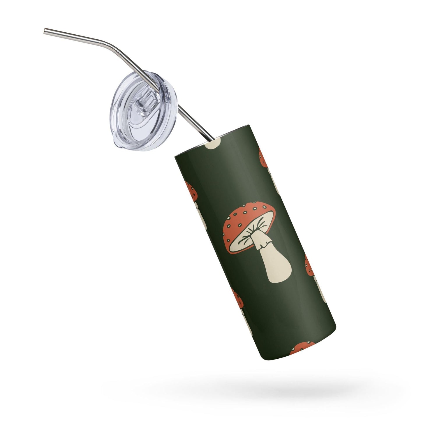 Mug isotherme inox - Gobelet en Acier Inoxydable – Mug de Voyage Durable, Étanche et Élégant - Cadeau Design Minimaliste Champignons
