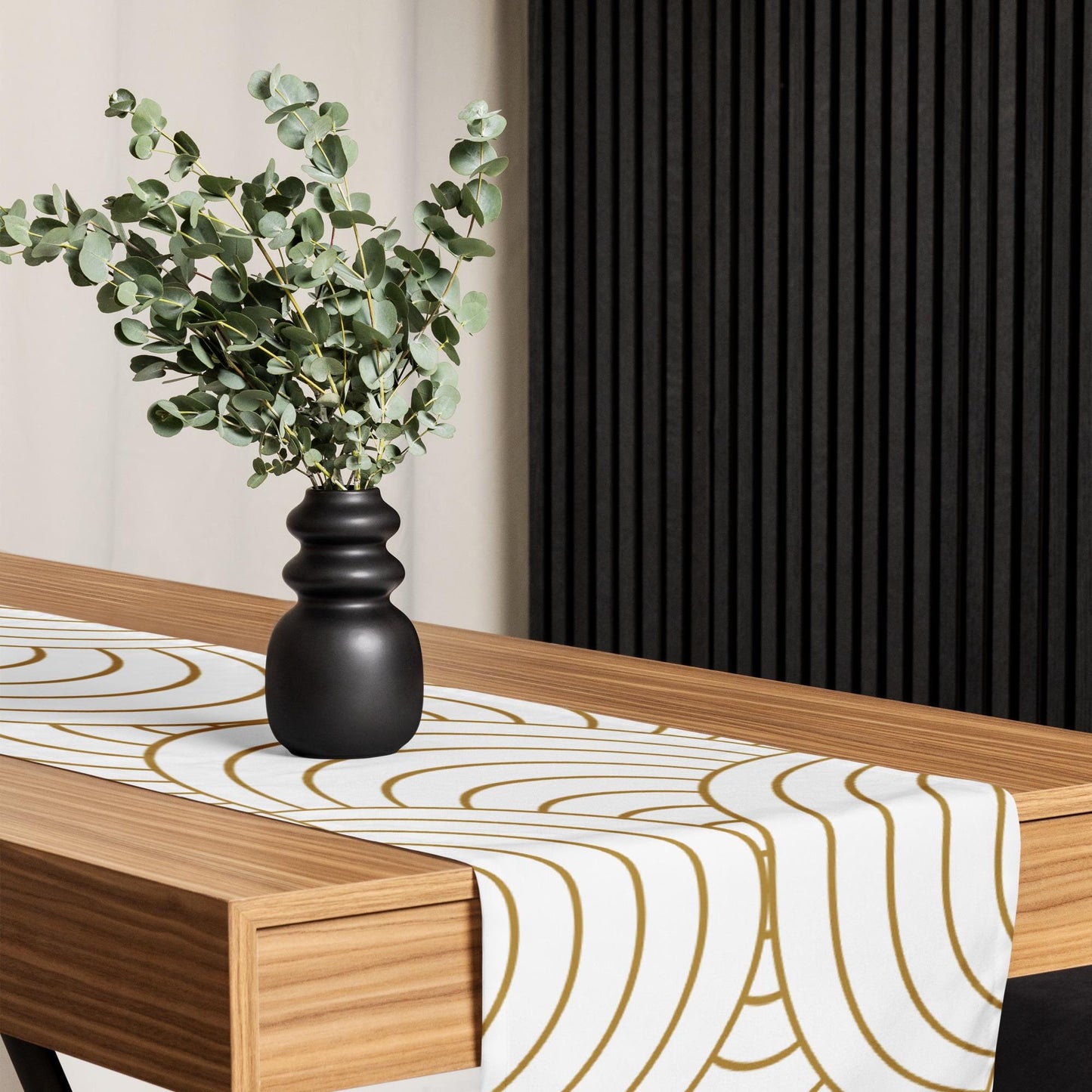 Chemin de table imprimé déco moderne - tissu résistant lavable - accessoire élégant pour table salle à manger ou buffet - décoration maison
