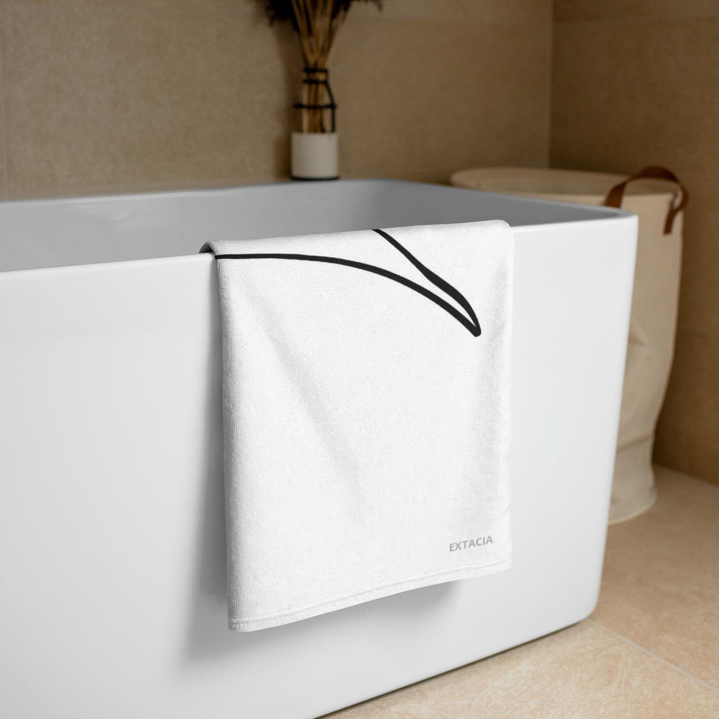 Serviette de Bain et Plage en Coton – Douce, Absorbante, Compacte - Voyage Sport Piscine surf été cadeau au Design Minimaliste, Calligraphie