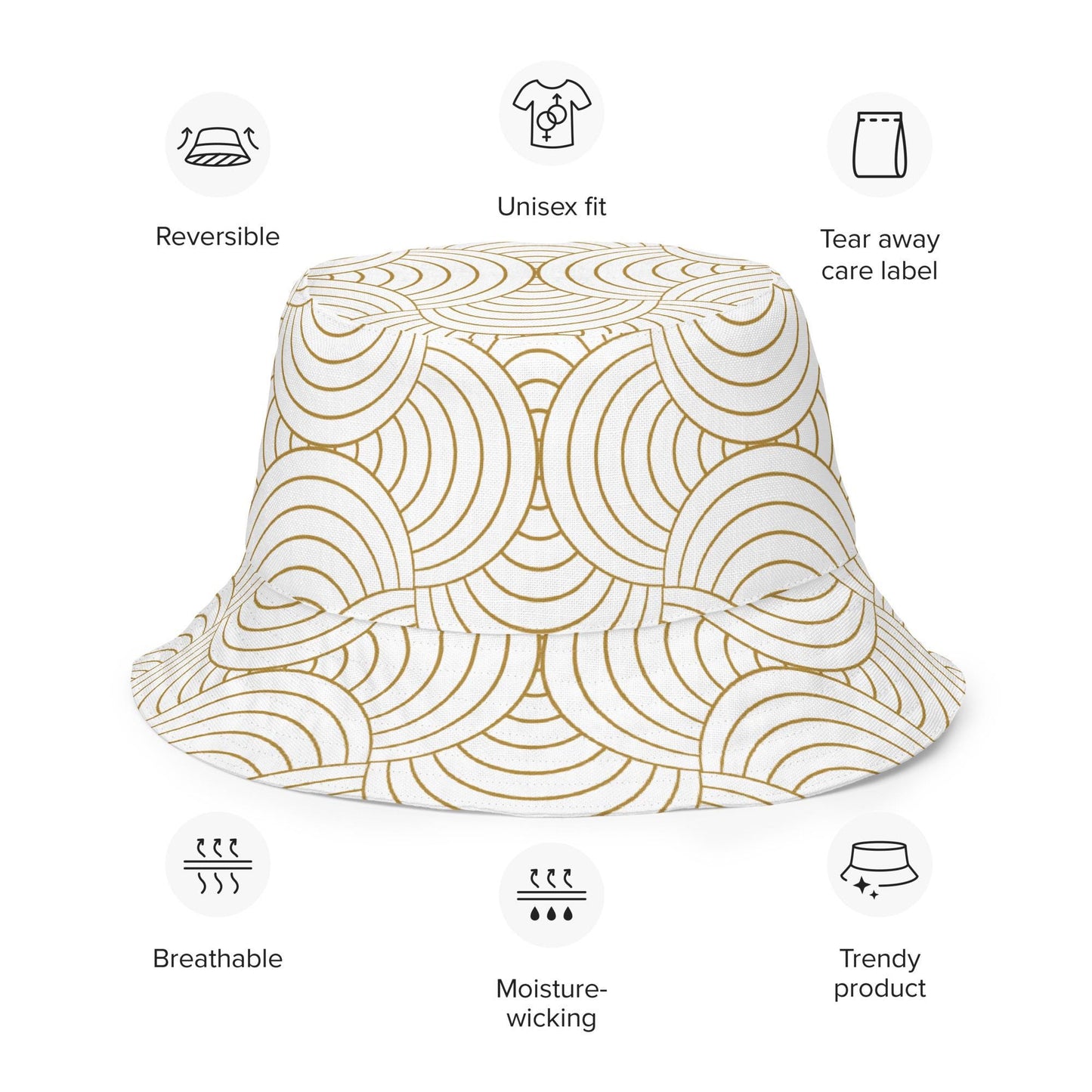 Bob Réversible Unisexe – Chapeau Minimaliste - Stylé léger, accessoire mode d’été pour adultes, Streetwear, cadeau - Design Graphique
