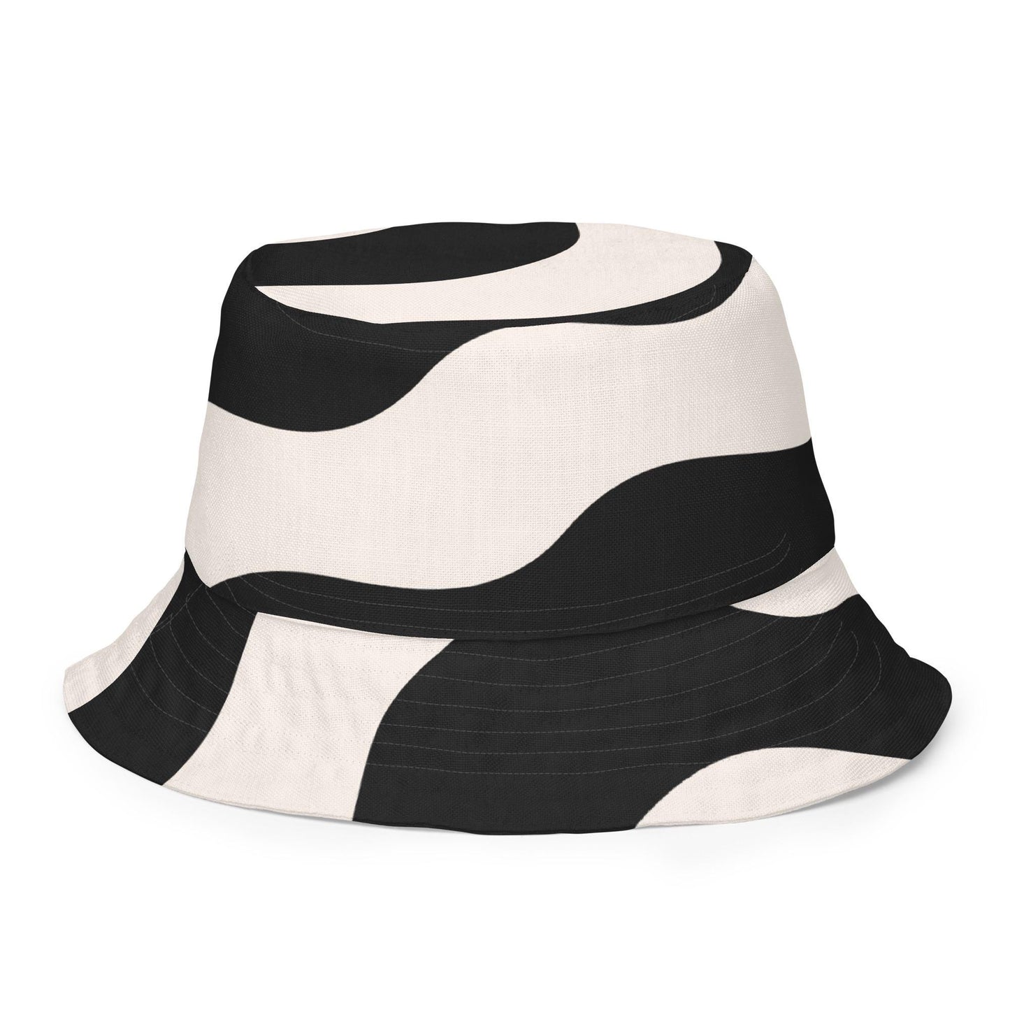 Bob réversible unisexe - Beige et Noir – Léger, respirant et 2-en-1 – Graphique Minimaliste