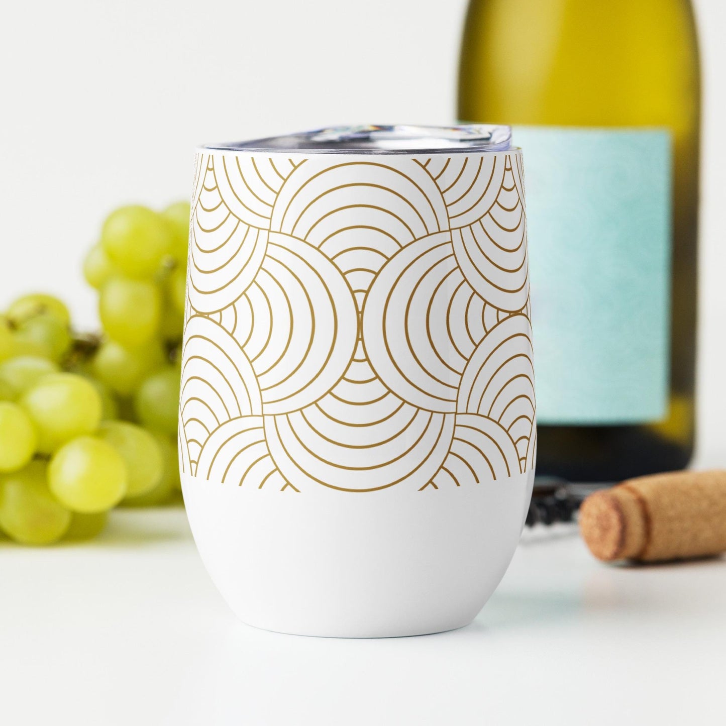 Mug Isotherme Inox - Petit Thermos Isotherme en Acier Inoxydable – Design Graphique - Mug de Voyage, Gobelet à Vin, Café, Thé, Étanche