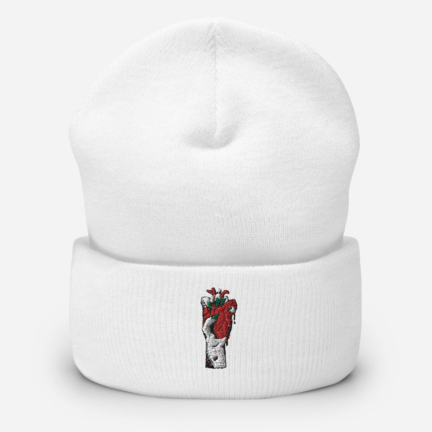 Bonnet Minimaliste à Revers - UNISEX avec motif brodée - accessoire d’hiver doux, chaud - Retro, hip hop, danse, skater, cadeau anniversaire