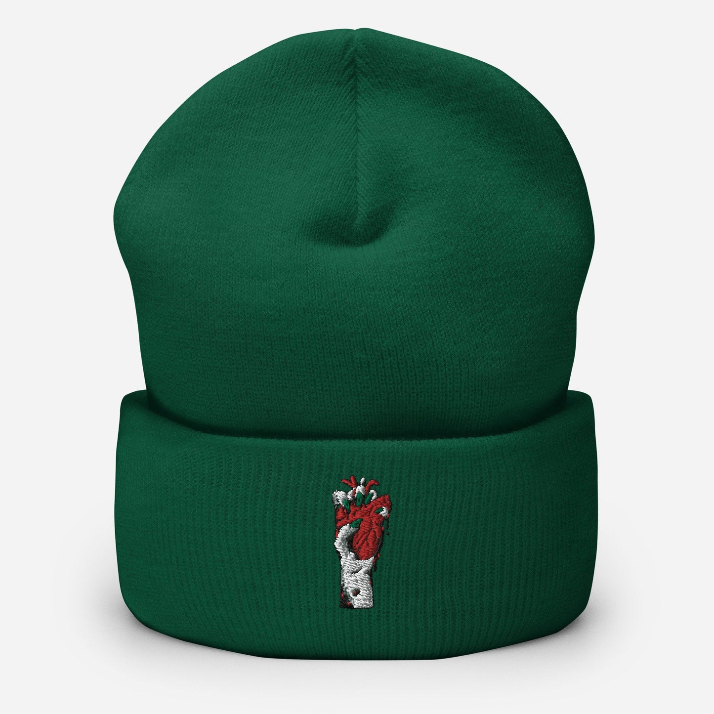 Bonnet Minimaliste à Revers - UNISEX avec motif brodée - accessoire d’hiver doux, chaud - Retro, hip hop, danse, skater, cadeau anniversaire