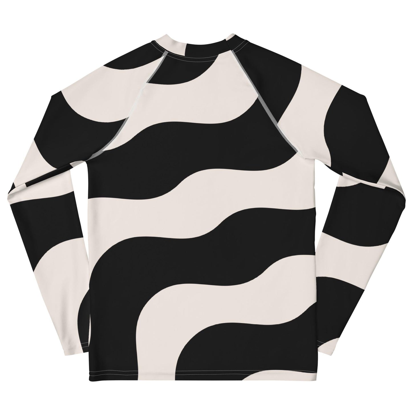 Rash guard pour fille ado – Beige & Noir – Compression légère, respirant & séchage rapide – Graphique