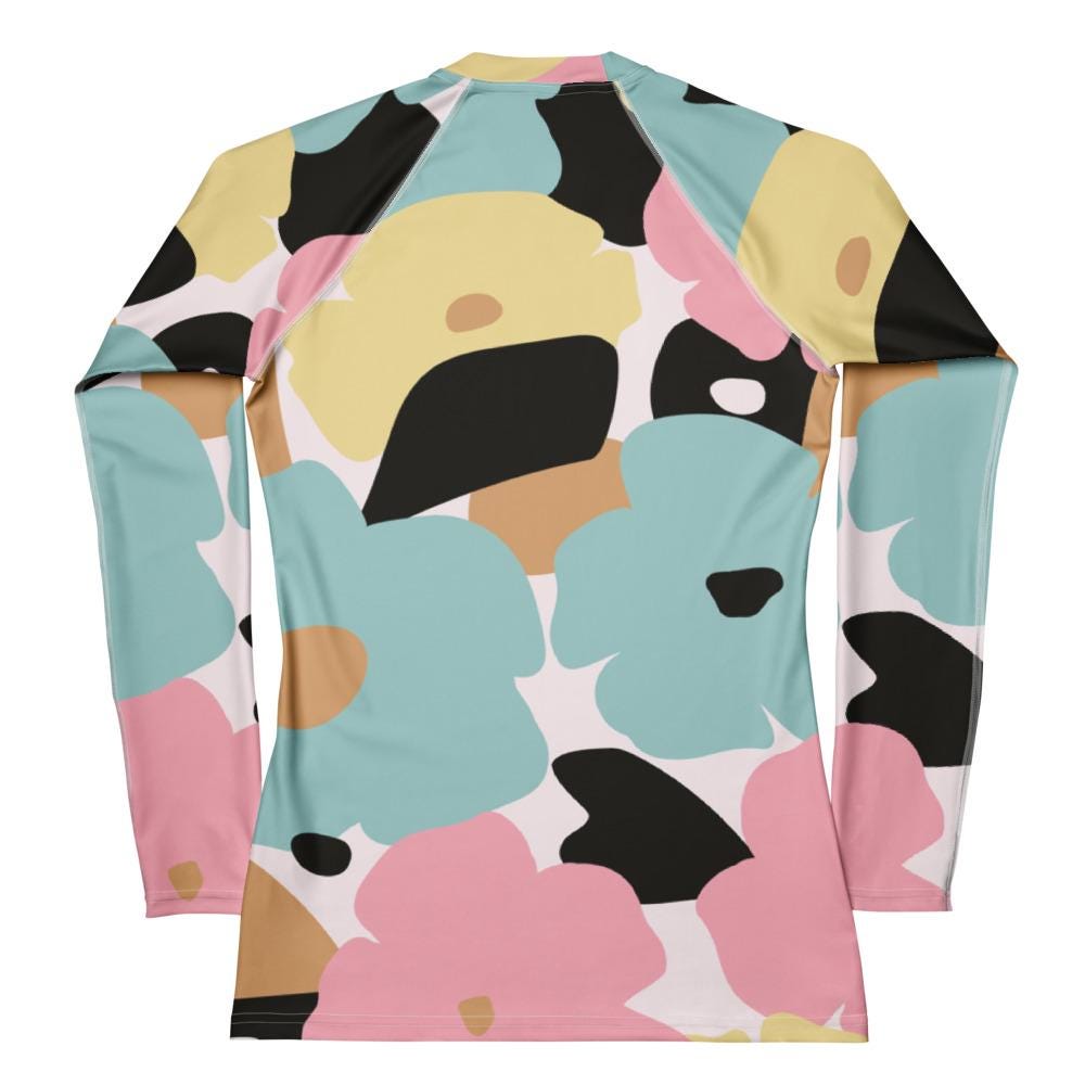 Rash guard pour femme – Fleuri, Pastel – Anti-UV*, séchage rapide, respirant – Minimaliste