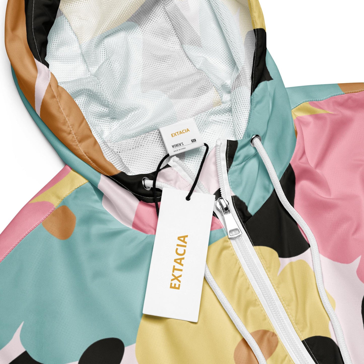 Capuche et fermeture, veste coupe-vent femme fleuri, pastel, pour sport et ville