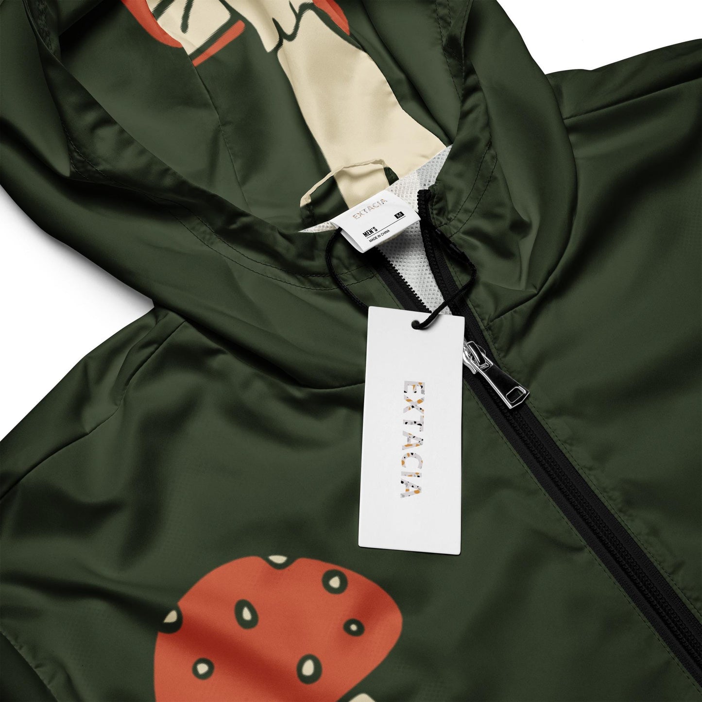 Capuche et fermeture, veste coupe-vent homme, vert champignon, Imprimé, pour sport et ville