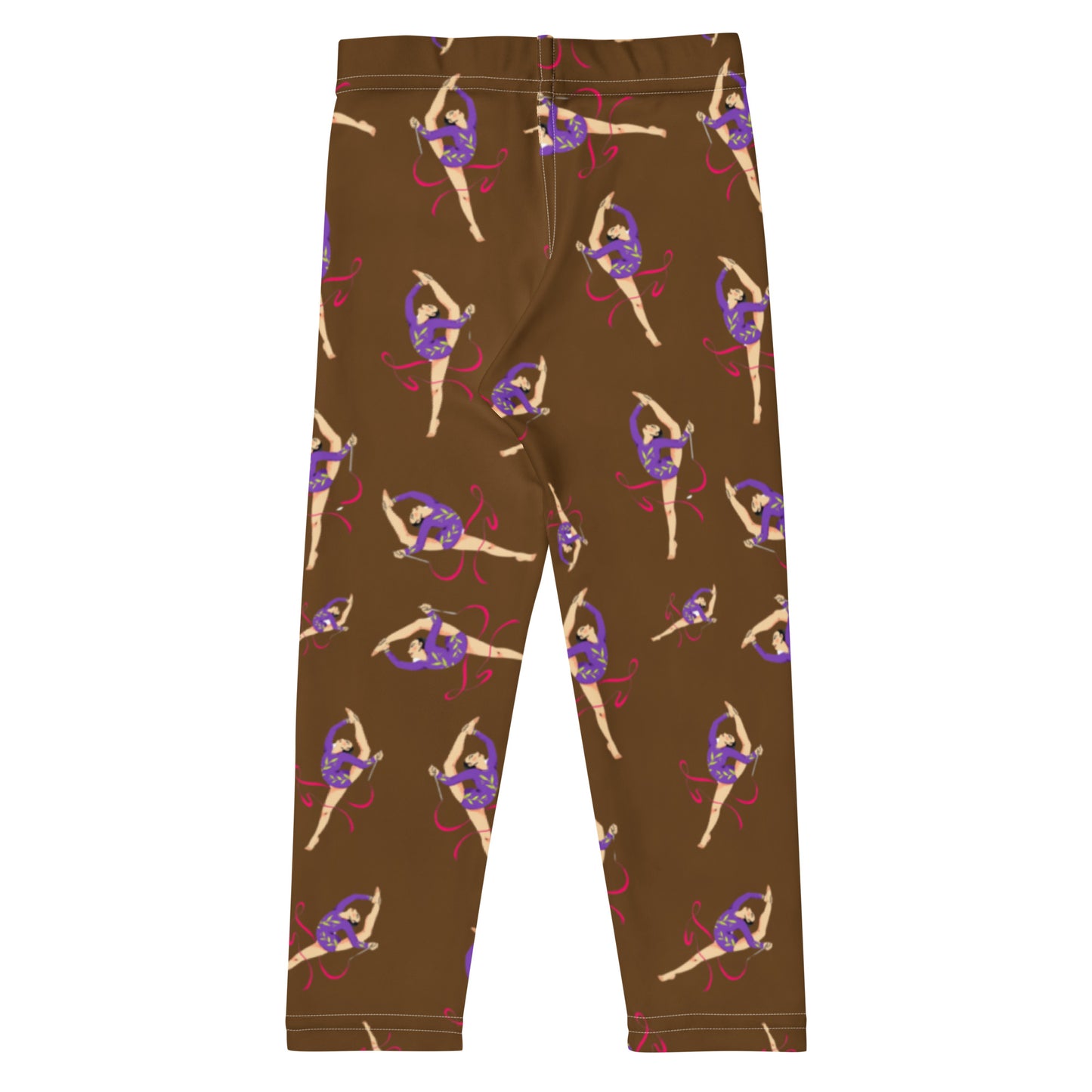 Leggings petite fille – Ourlets et coutures, leggings - marron - motif gymnaste danseuse