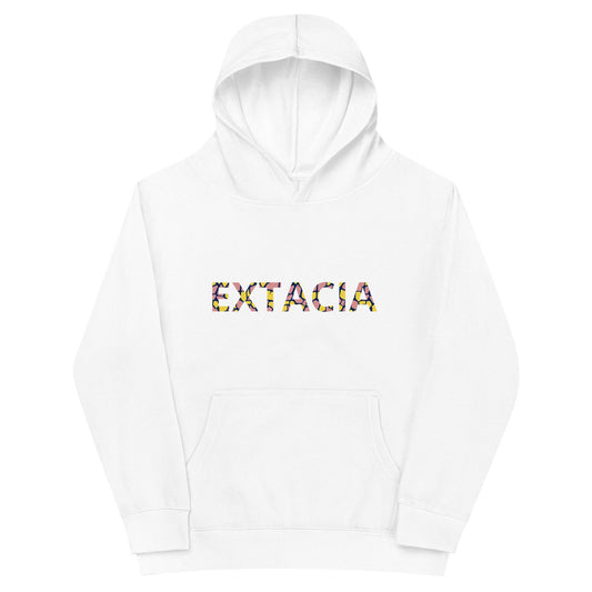 Sweat à capuche petite fille - Jaune & Kaki - motif gymnaste danseuse - blanc - coton-mélange motif imprimé – vue de face, chaud et doux