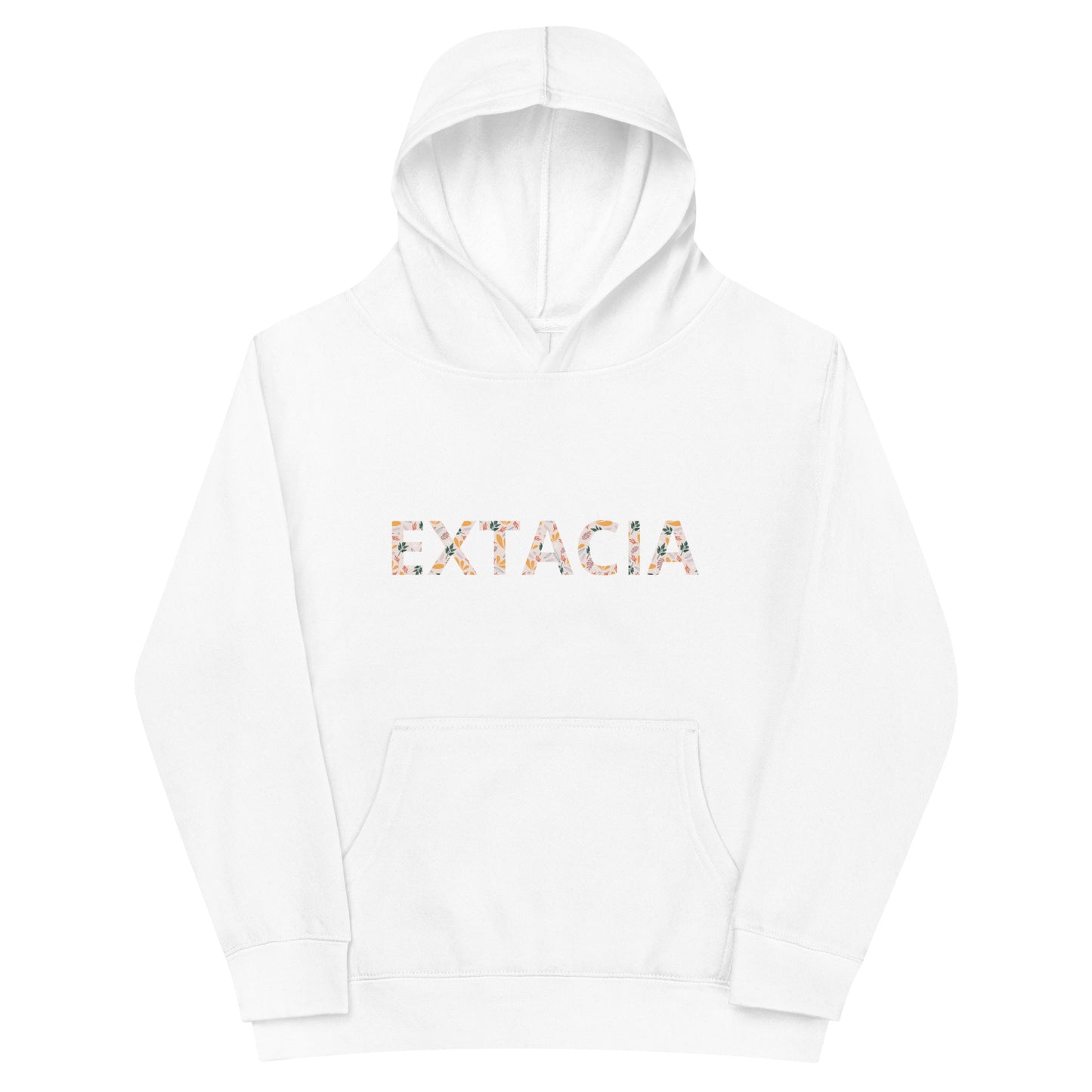 Sweat à capuche petite fille - fleurs du printemps - motif gymnaste danseuse -  blanc - coton-mélange motif imprimé – vue de face, chaud et doux -