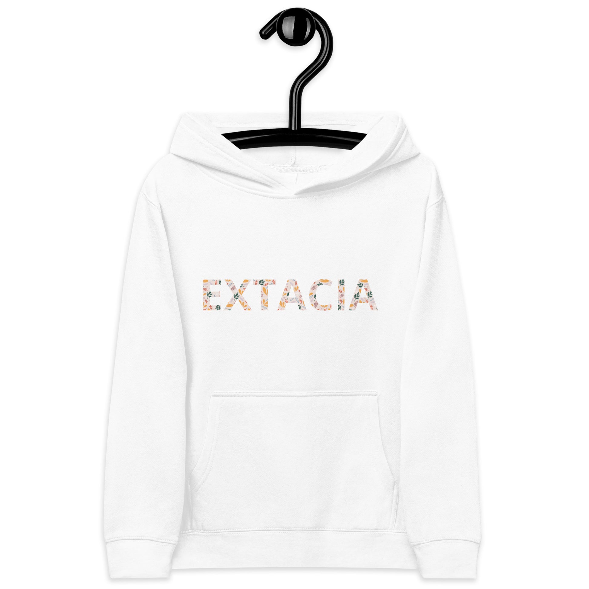 Sweat à capuche petite fille - gris cendre - motif gymnaste danseuse - blanc - coton-mélange motif imprimé – 	Détail motif imprimé poitrine sweat petite fille ExtaciaFrance