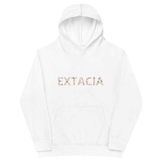 Sweat à capuche petite fille - gris cendre - motif gymnaste danseuse - blanc - coton-mélange motif imprimé – vue de face, chaud et doux -