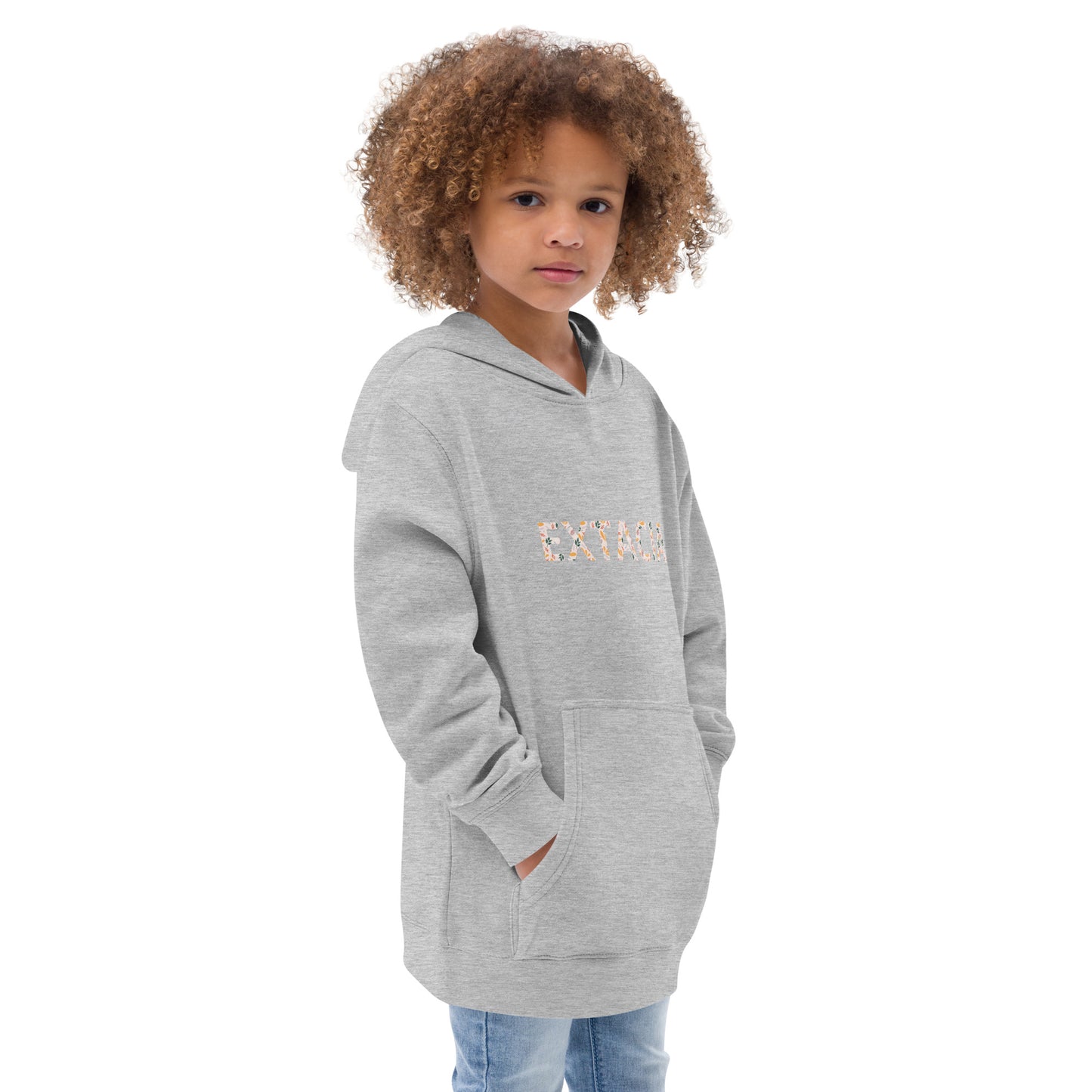 Sweat à capuche petite fille - gris cendre - motif gymnaste danseuse - gris - coton-mélange motif imprimé – profil, capuche doublée et coupe confortable ExtaciaFrance