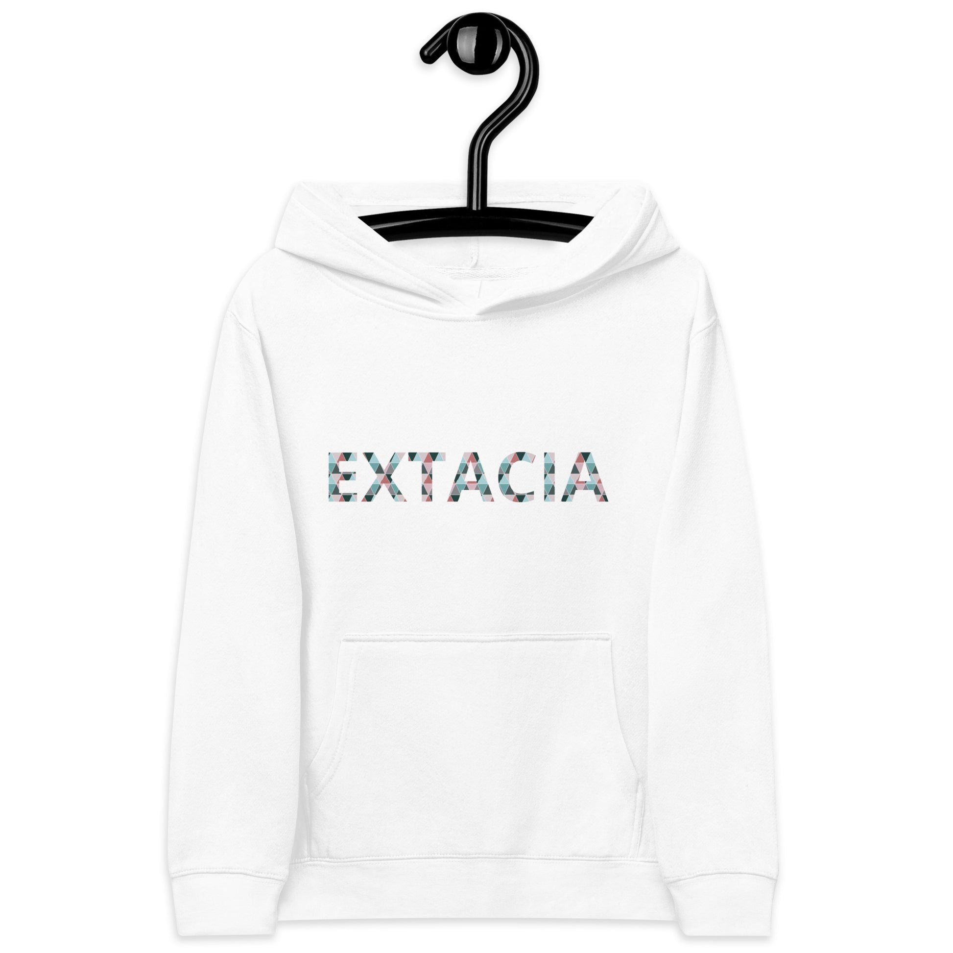 Sweat à capuche petite fille - jeux de gris et rose - motif gymnaste danseuse - blanc - coton-mélange motif imprimé – Détail motif imprimé poitrine sweat petite fille ExtaciaFrance