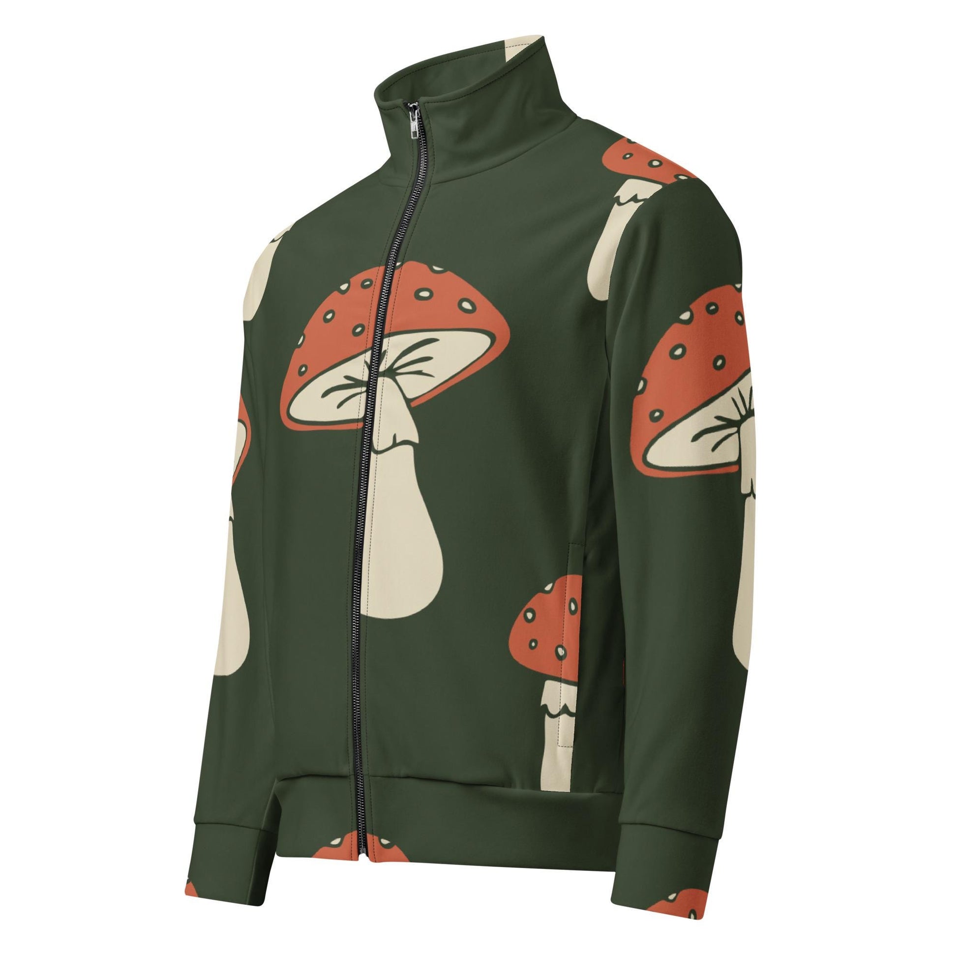 Veste de survêtement homme - Vert champignon imprimé - zippée, légère et respirante – vue de face