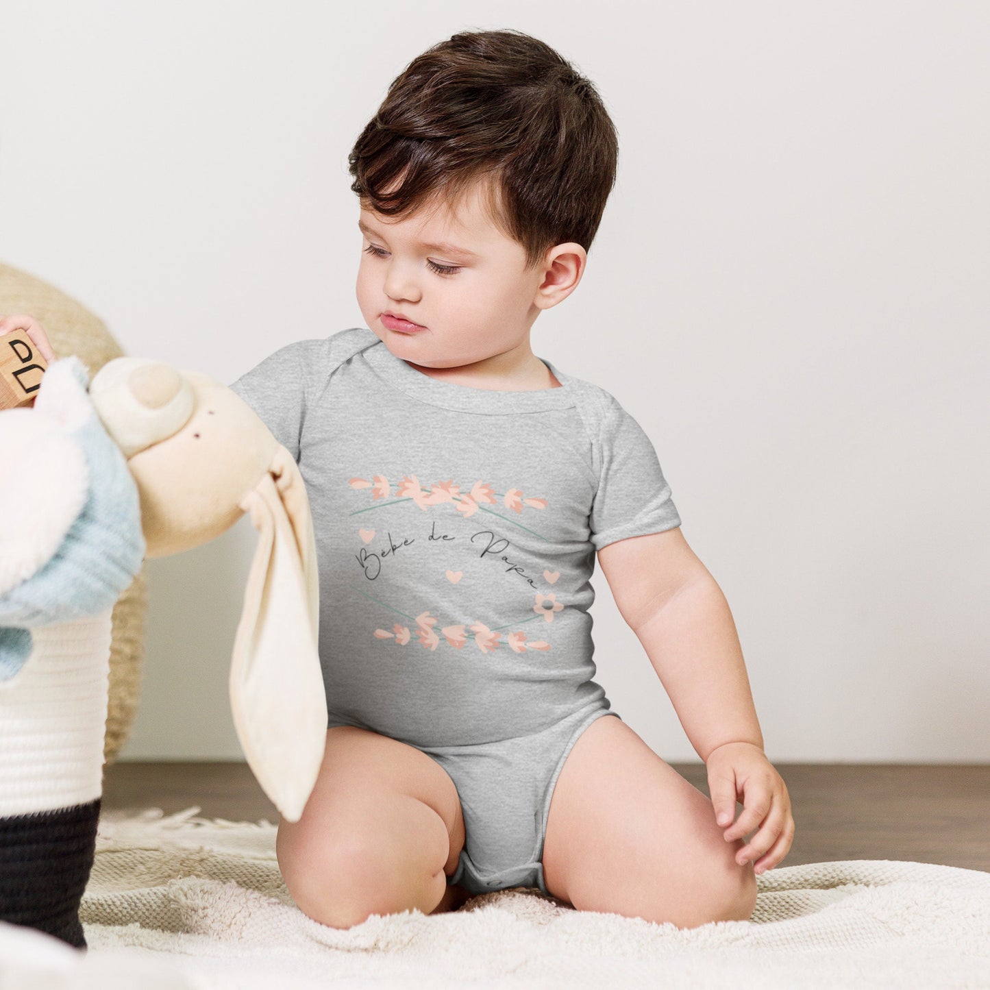 Body Bébé Unisexe 100 % Coton Doux "BEBE DE PAPA" - Manches Courtes, boutons-pression - Personnalisable – Confortable Cadeau fête des pères