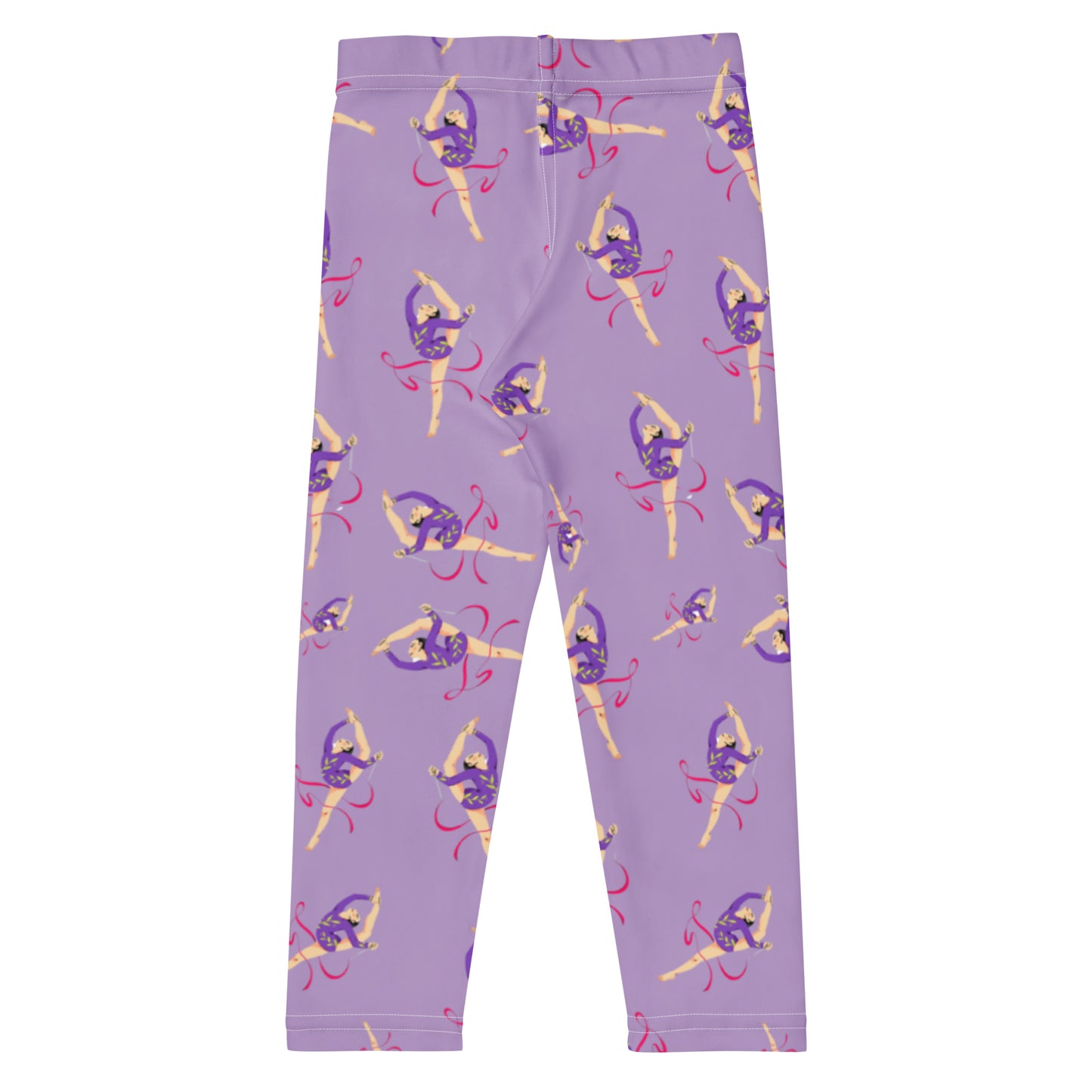 Legging pour petite fille – Lila – Doux, extensible, toutes saisons – Motif Gymnaste Danseuse